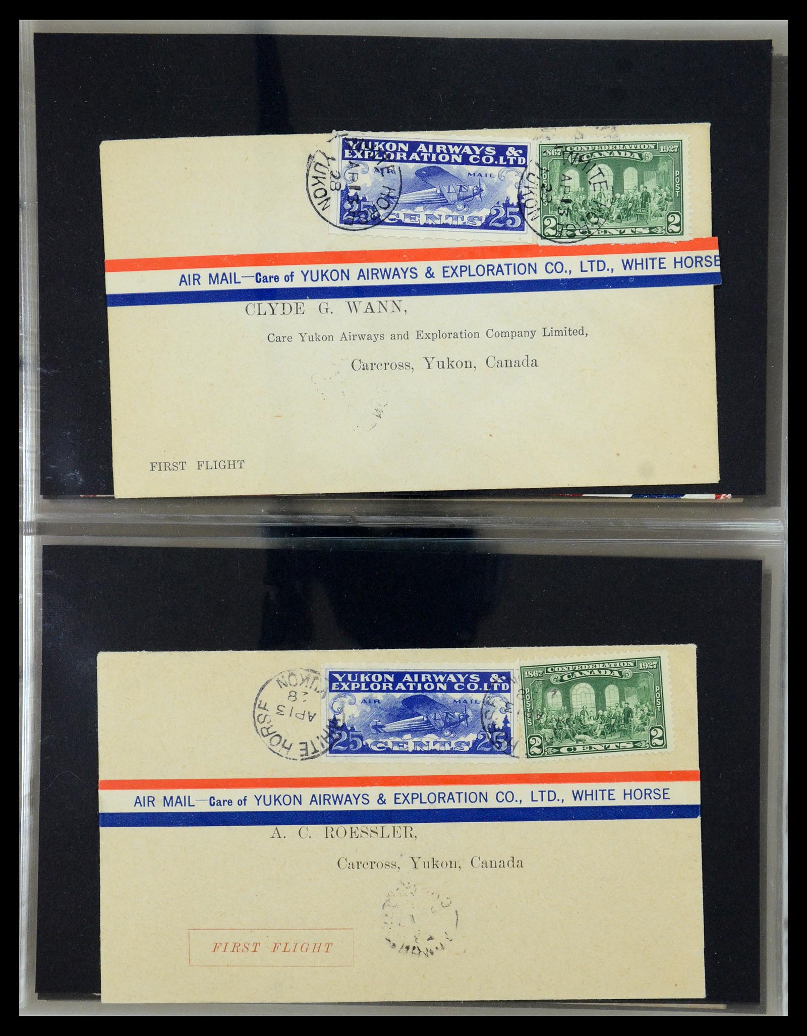 35338 001 - Postzegelverzameling 35338 Canada luchtpost brieven 1927-1950.