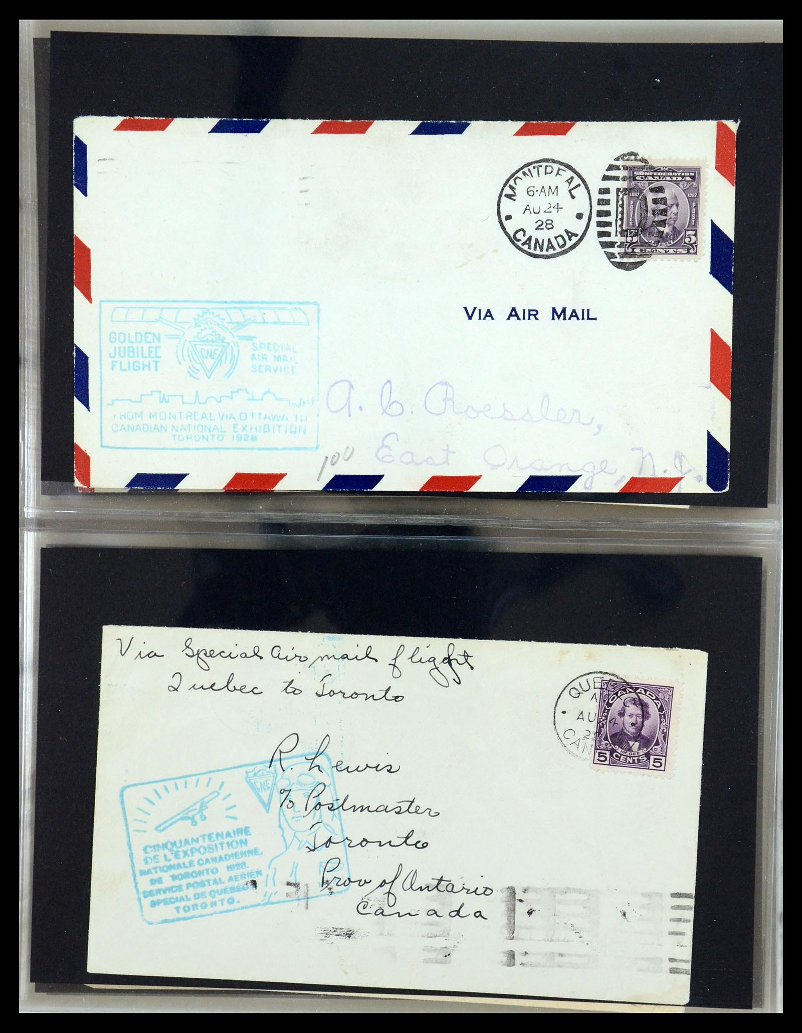 35338 002 - Postzegelverzameling 35338 Canada luchtpost brieven 1927-1950.