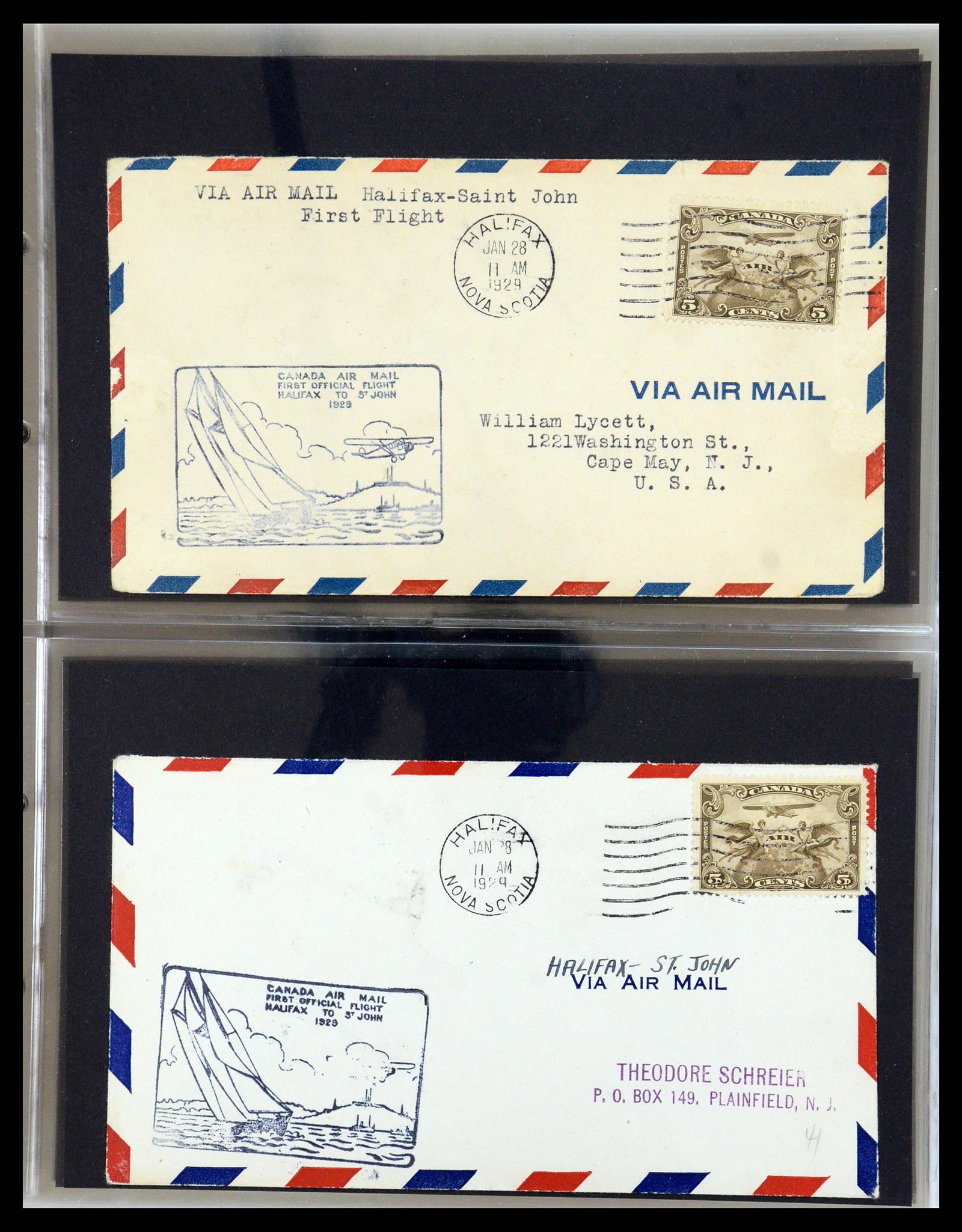 35338 011 - Postzegelverzameling 35338 Canada luchtpost brieven 1927-1950.