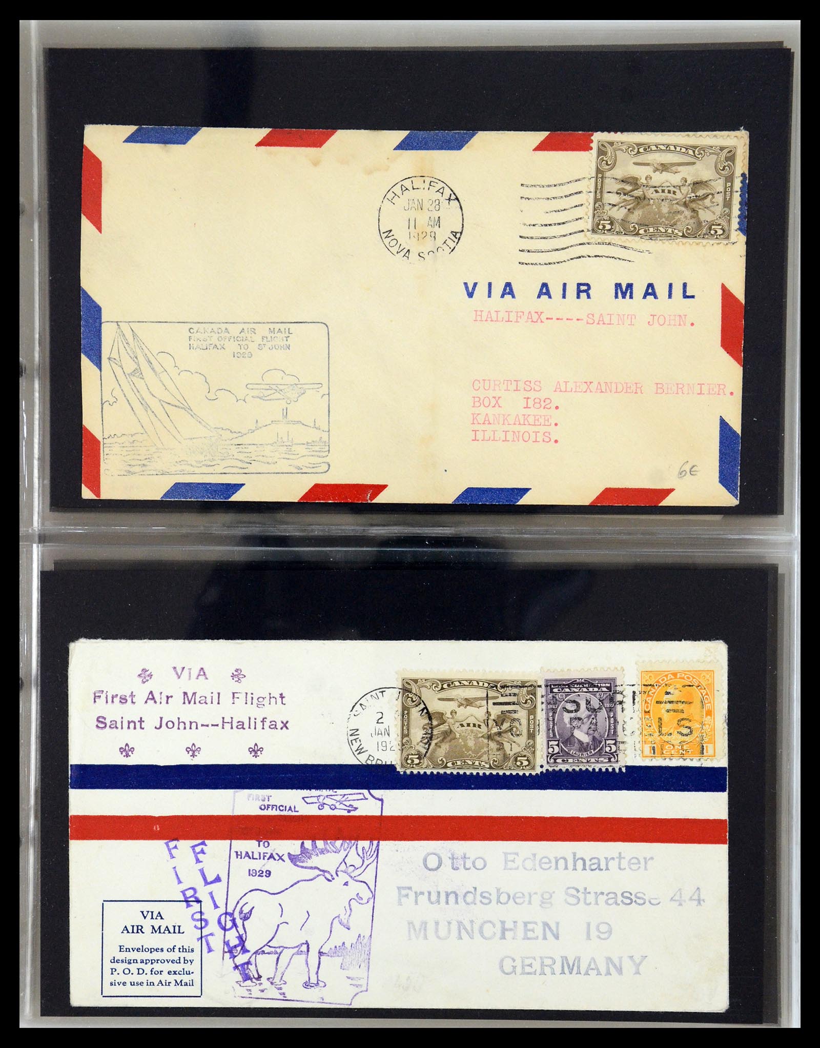 35338 012 - Postzegelverzameling 35338 Canada luchtpost brieven 1927-1950.