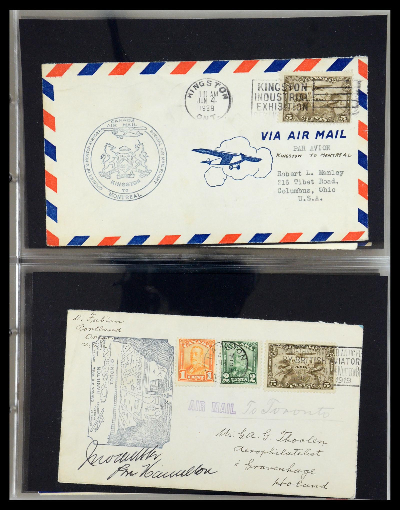 35338 019 - Postzegelverzameling 35338 Canada luchtpost brieven 1927-1950.