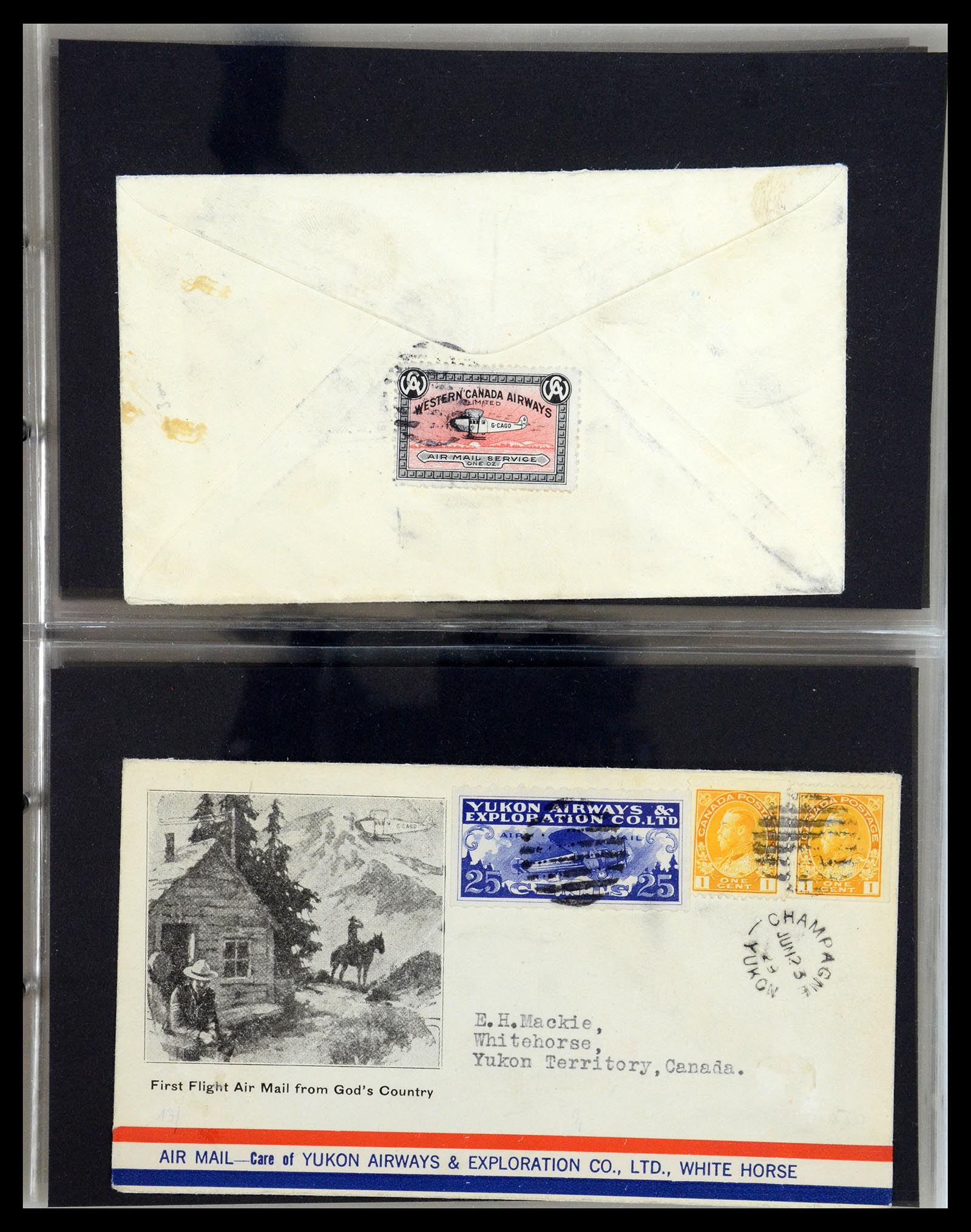 35338 020 - Postzegelverzameling 35338 Canada luchtpost brieven 1927-1950.