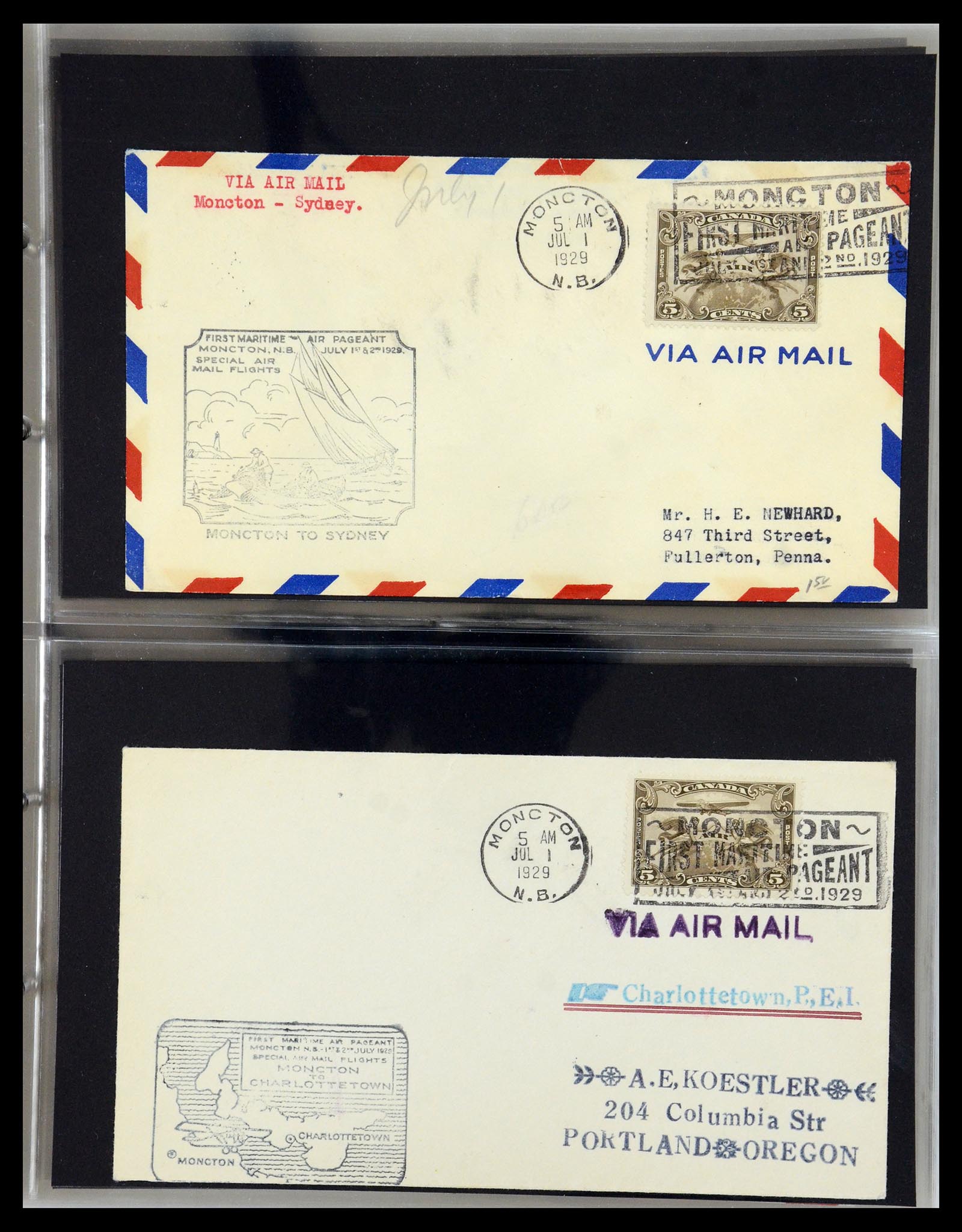35338 021 - Postzegelverzameling 35338 Canada luchtpost brieven 1927-1950.