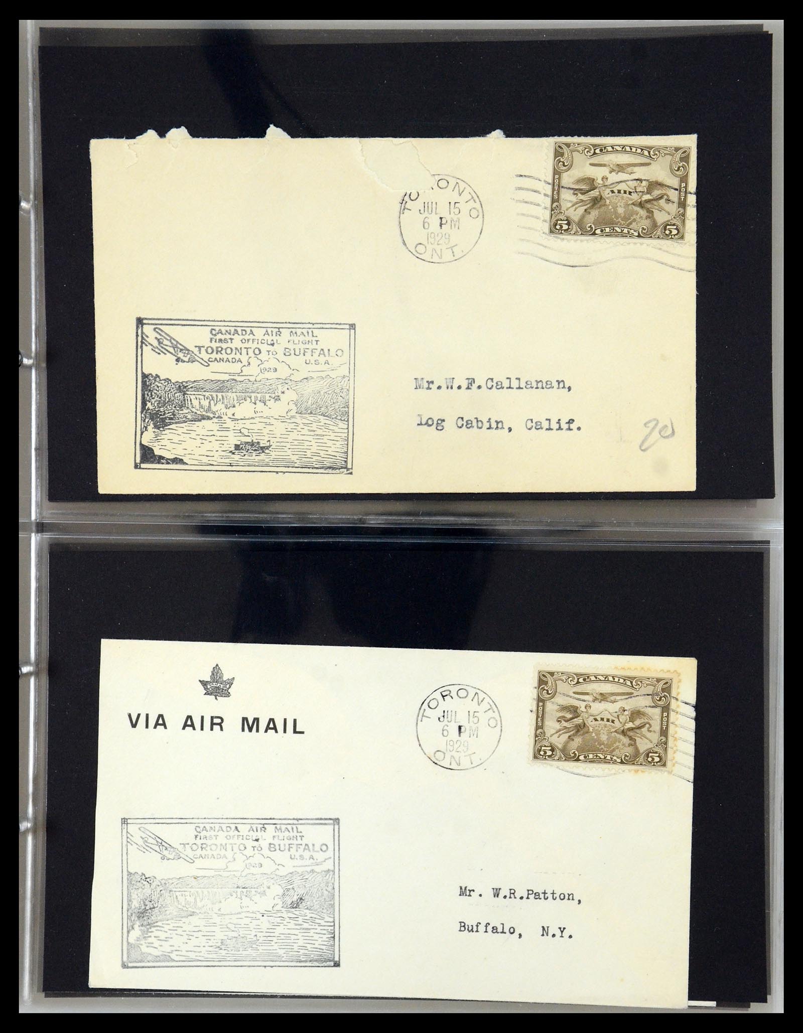 35338 027 - Postzegelverzameling 35338 Canada luchtpost brieven 1927-1950.