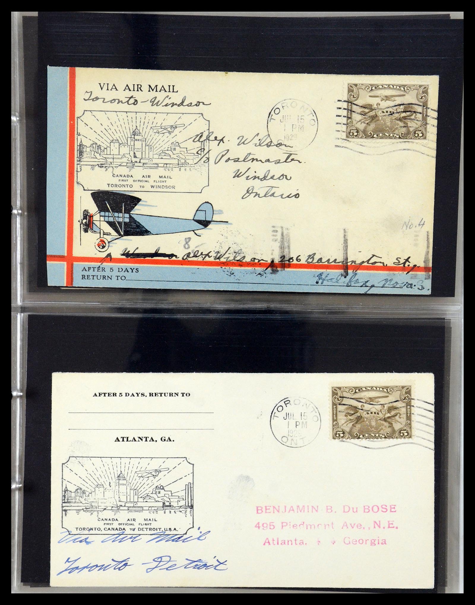 35338 032 - Postzegelverzameling 35338 Canada luchtpost brieven 1927-1950.
