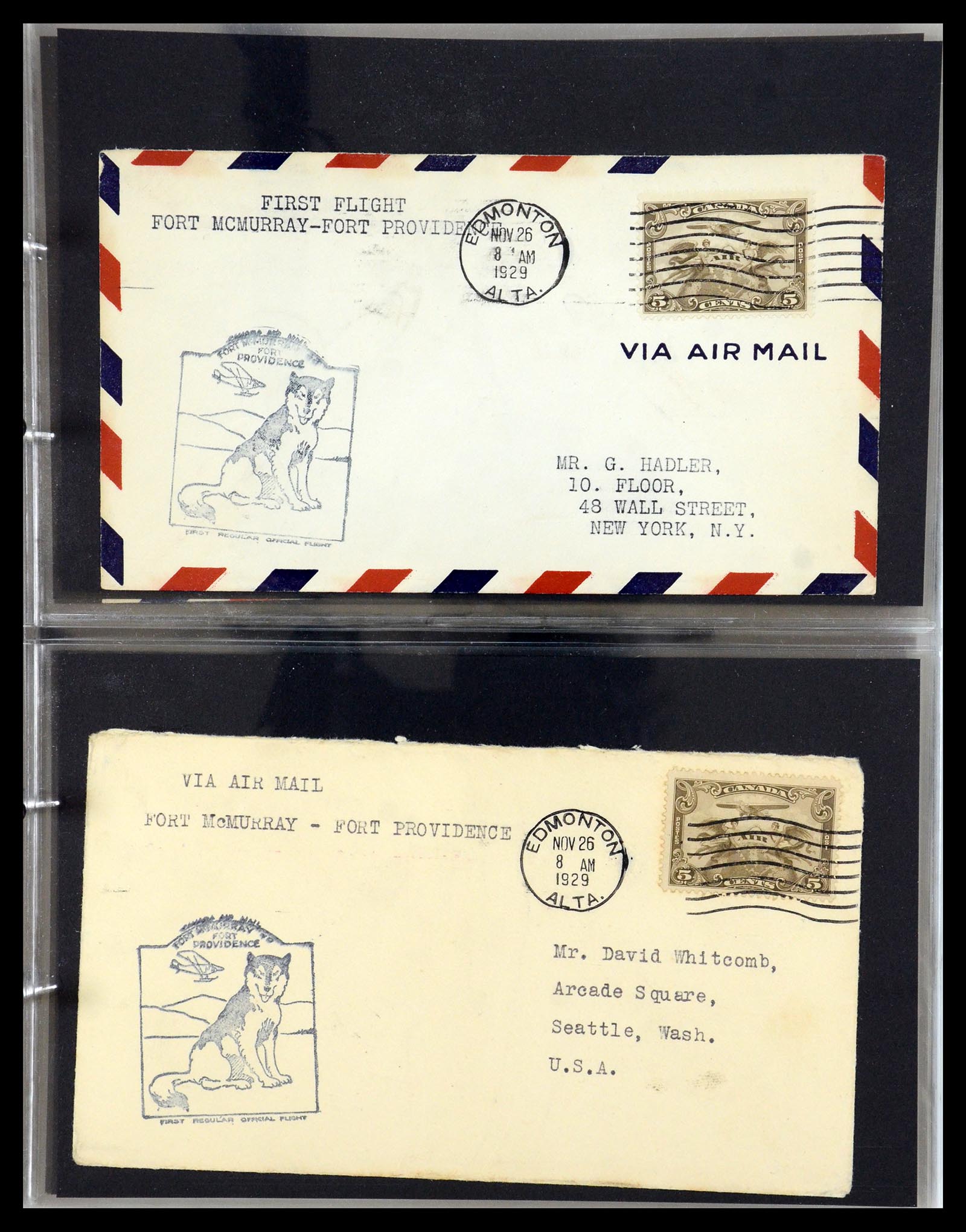 35338 040 - Postzegelverzameling 35338 Canada luchtpost brieven 1927-1950.