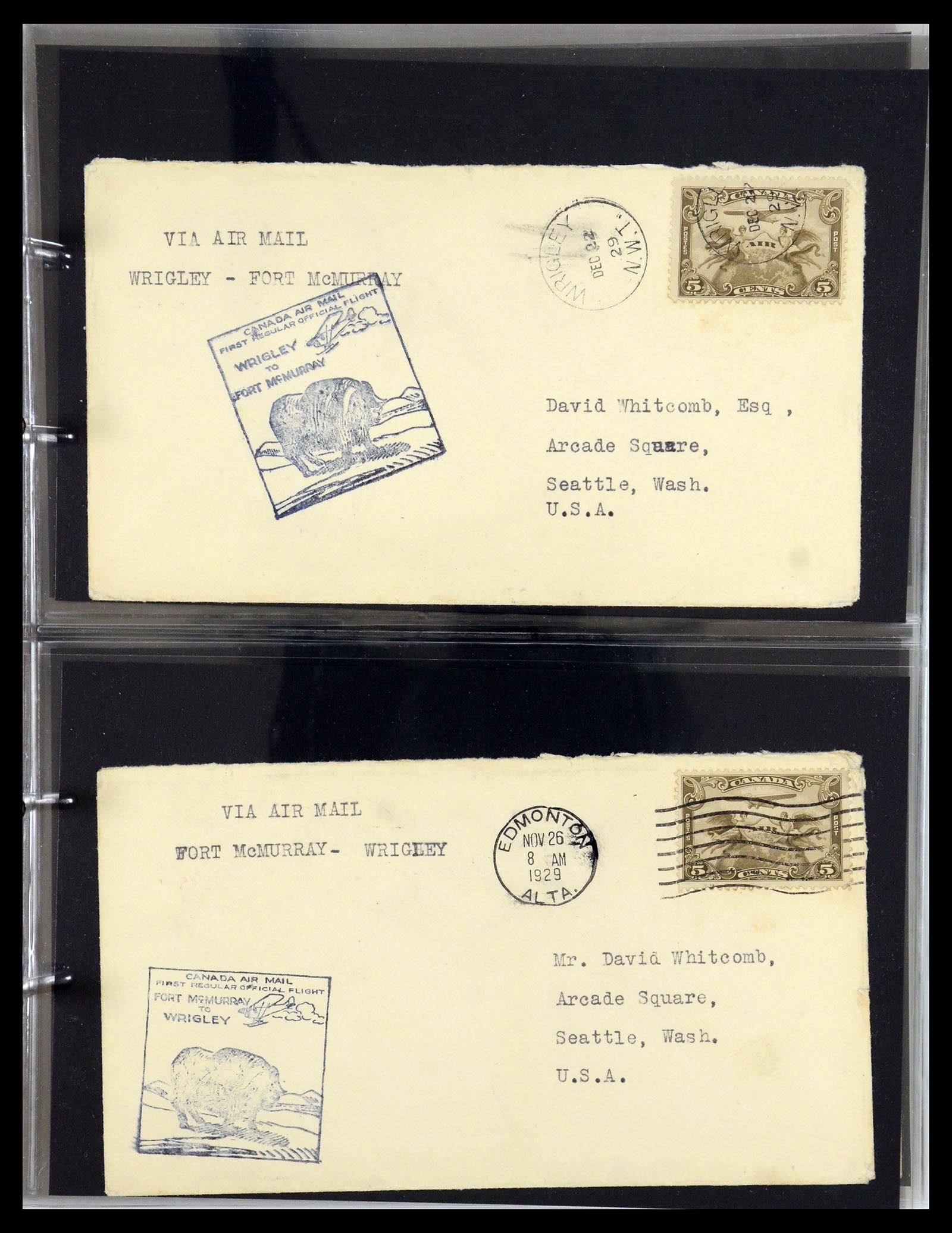 35338 048 - Postzegelverzameling 35338 Canada luchtpost brieven 1927-1950.