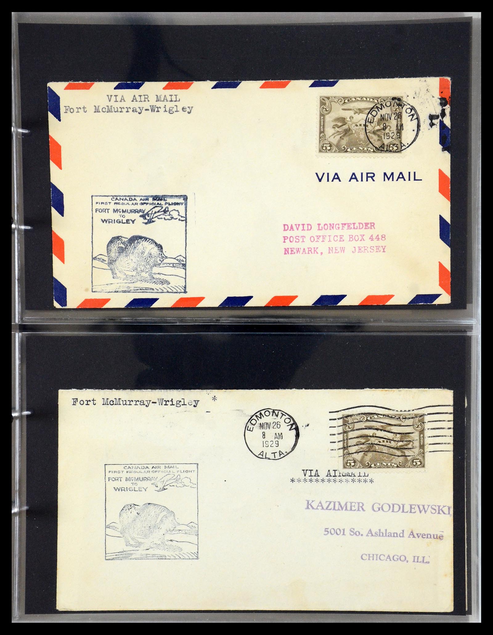 35338 049 - Postzegelverzameling 35338 Canada luchtpost brieven 1927-1950.
