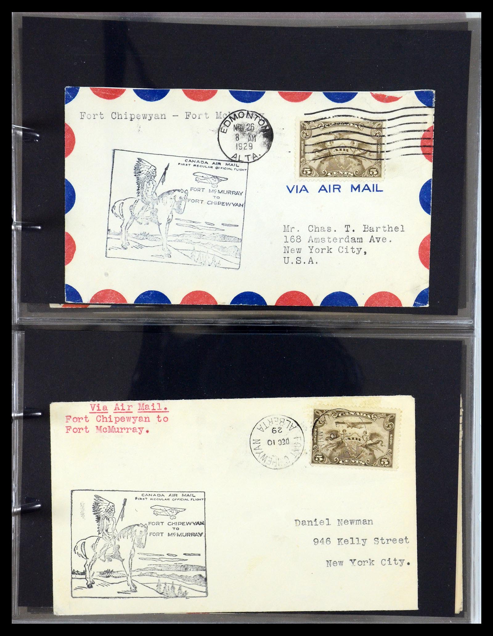 35338 056 - Postzegelverzameling 35338 Canada luchtpost brieven 1927-1950.