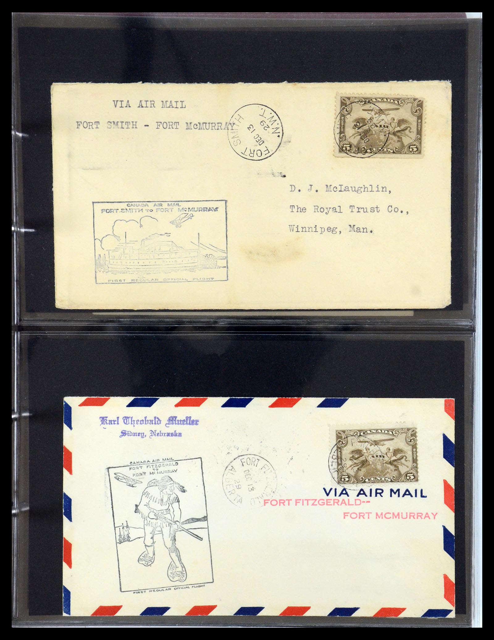 35338 059 - Postzegelverzameling 35338 Canada luchtpost brieven 1927-1950.
