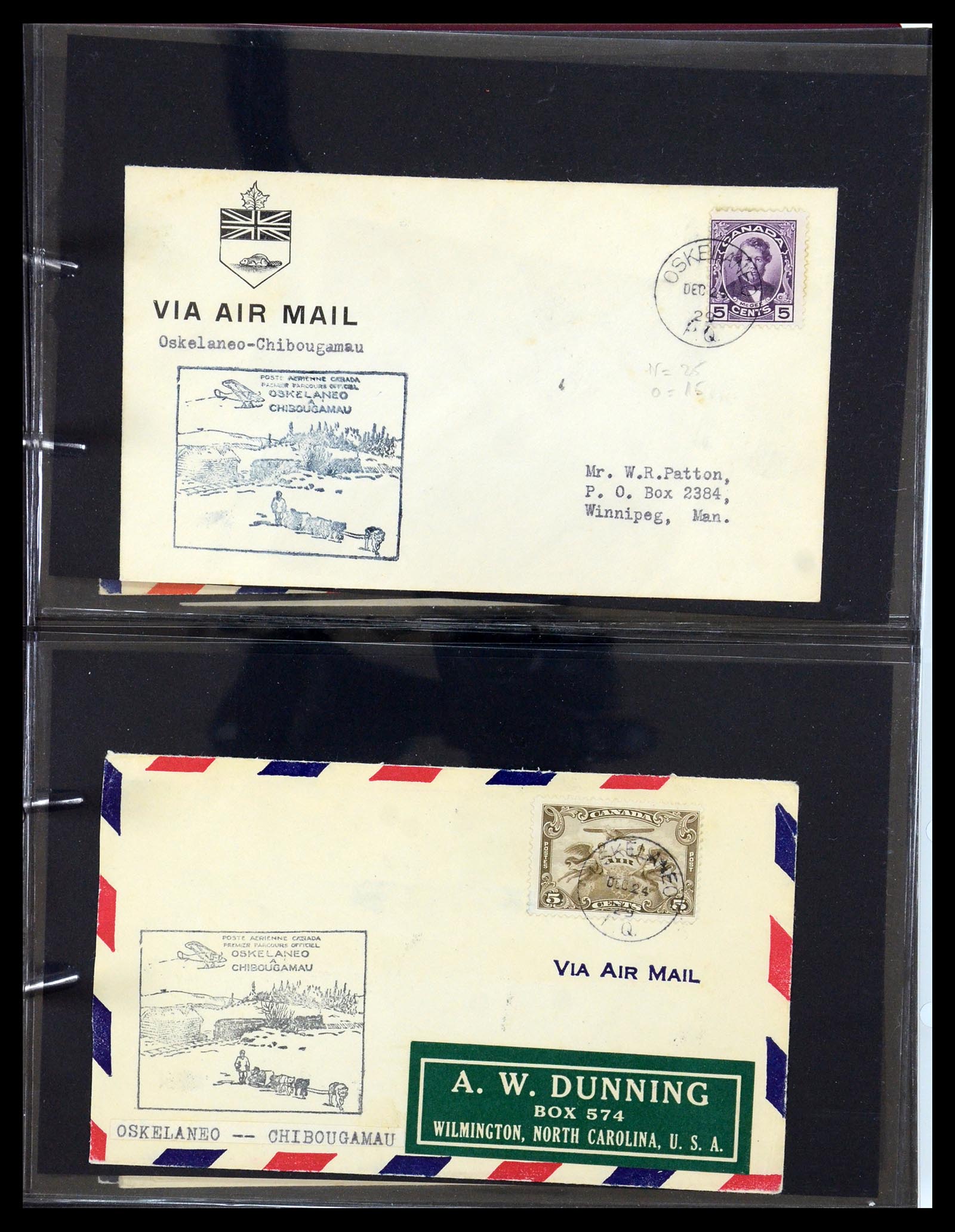 35338 062 - Postzegelverzameling 35338 Canada luchtpost brieven 1927-1950.