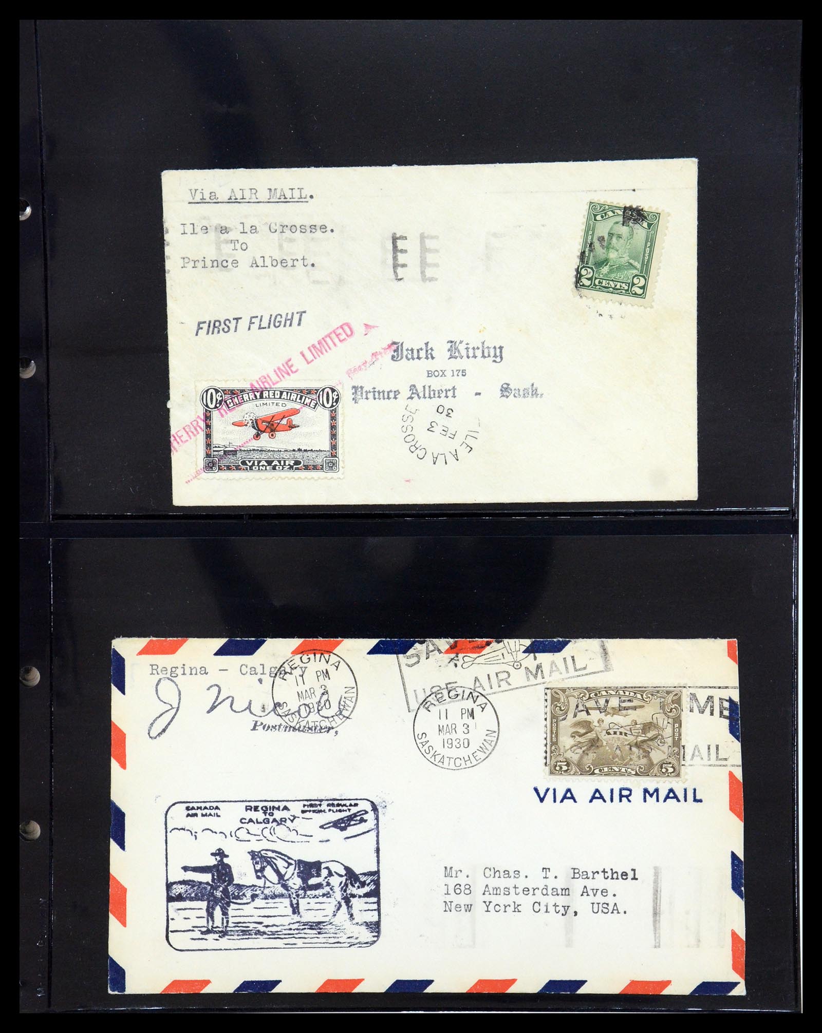 35338 065 - Postzegelverzameling 35338 Canada luchtpost brieven 1927-1950.