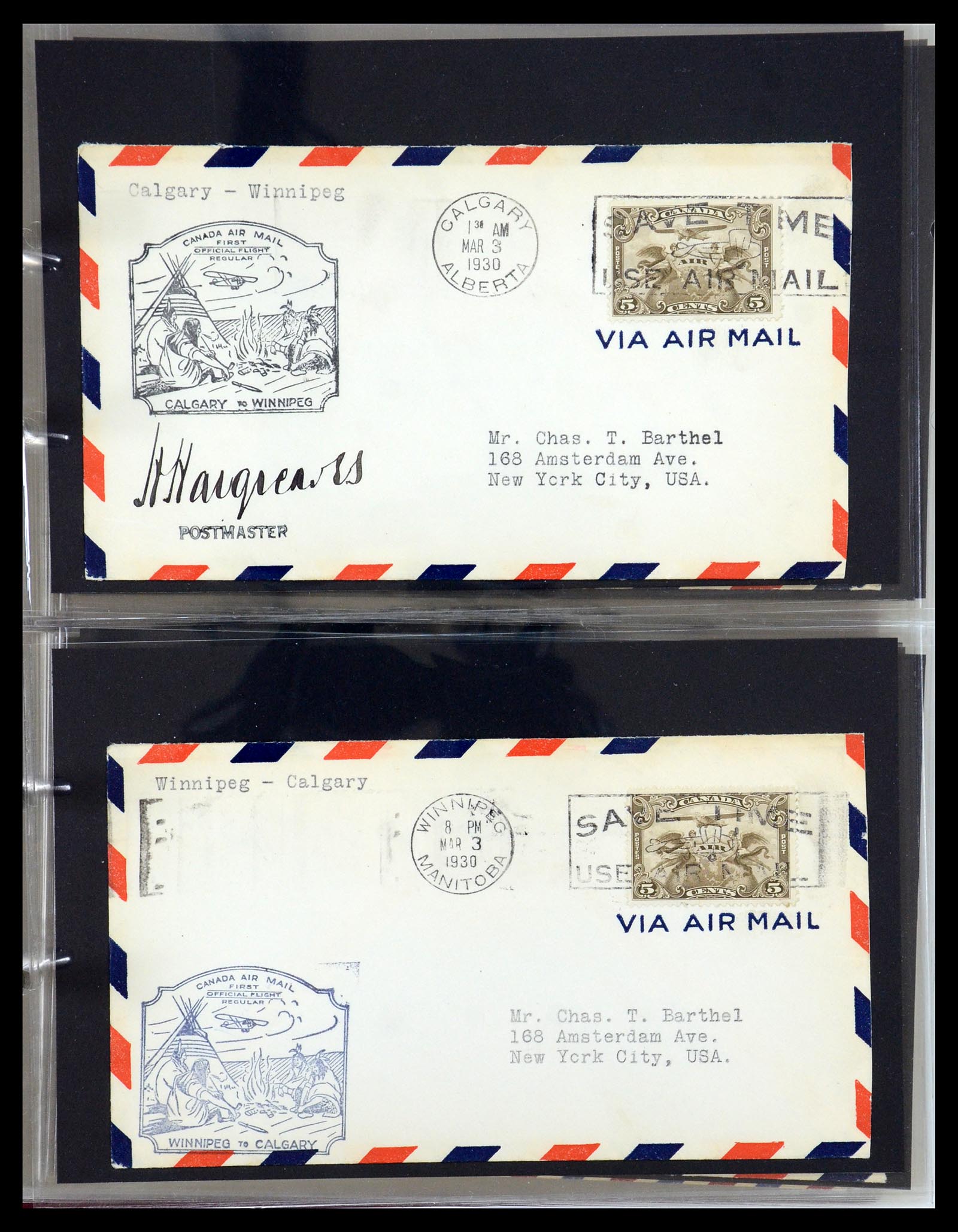 35338 078 - Postzegelverzameling 35338 Canada luchtpost brieven 1927-1950.