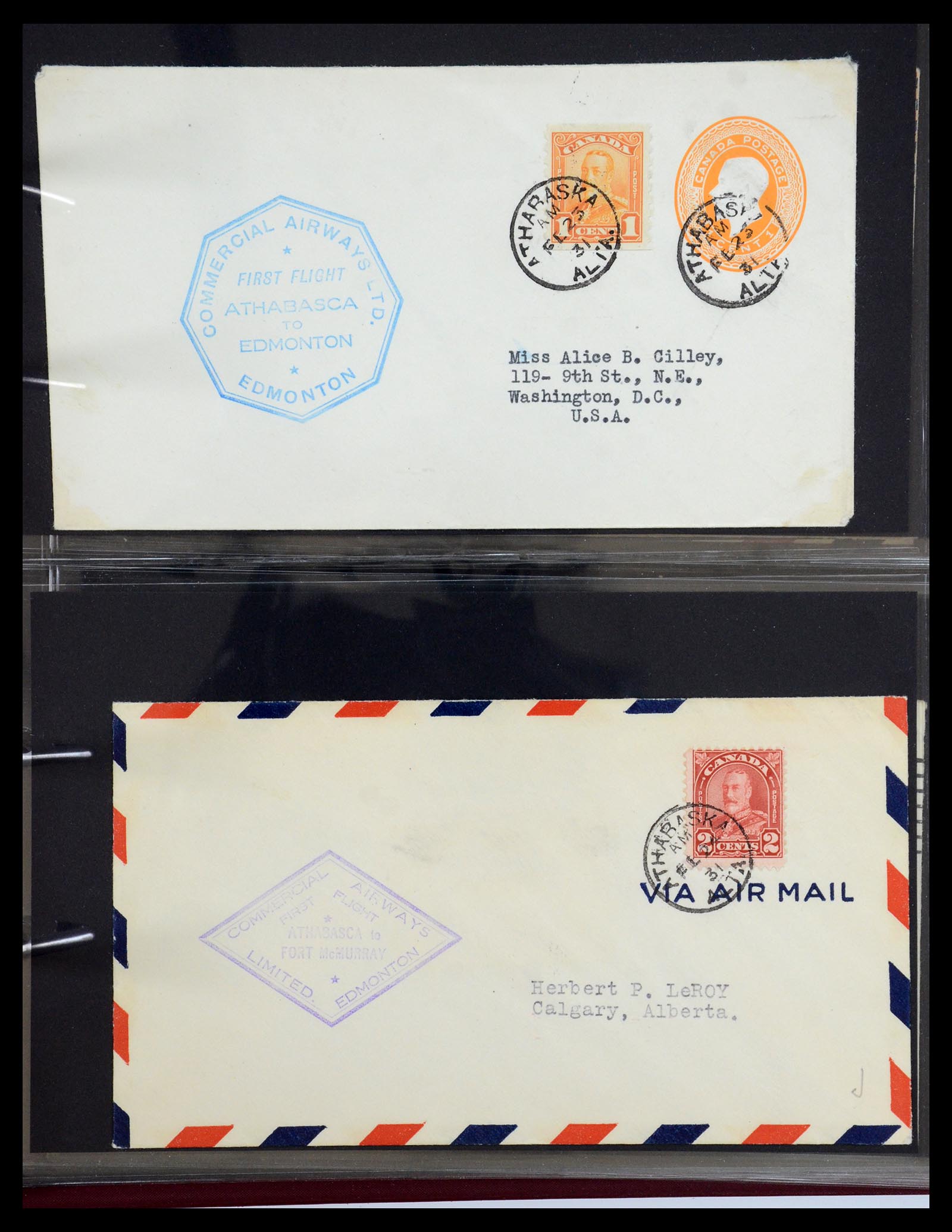 35338 091 - Postzegelverzameling 35338 Canada luchtpost brieven 1927-1950.