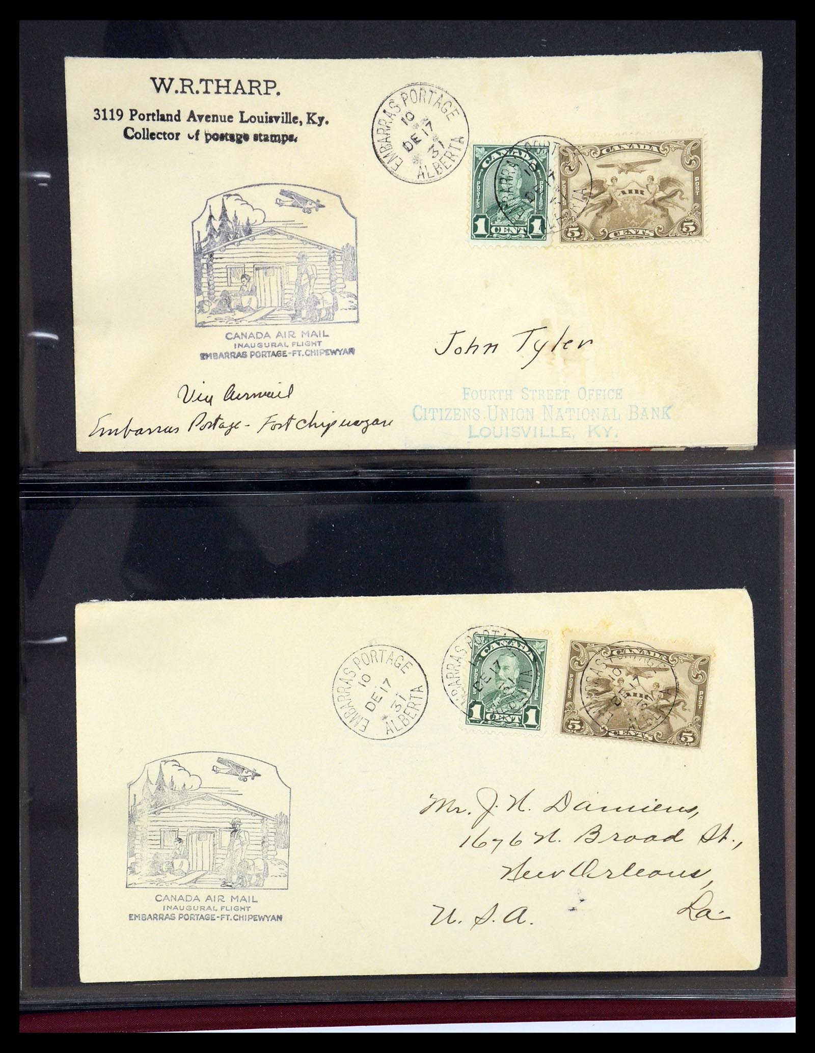 35338 096 - Postzegelverzameling 35338 Canada luchtpost brieven 1927-1950.
