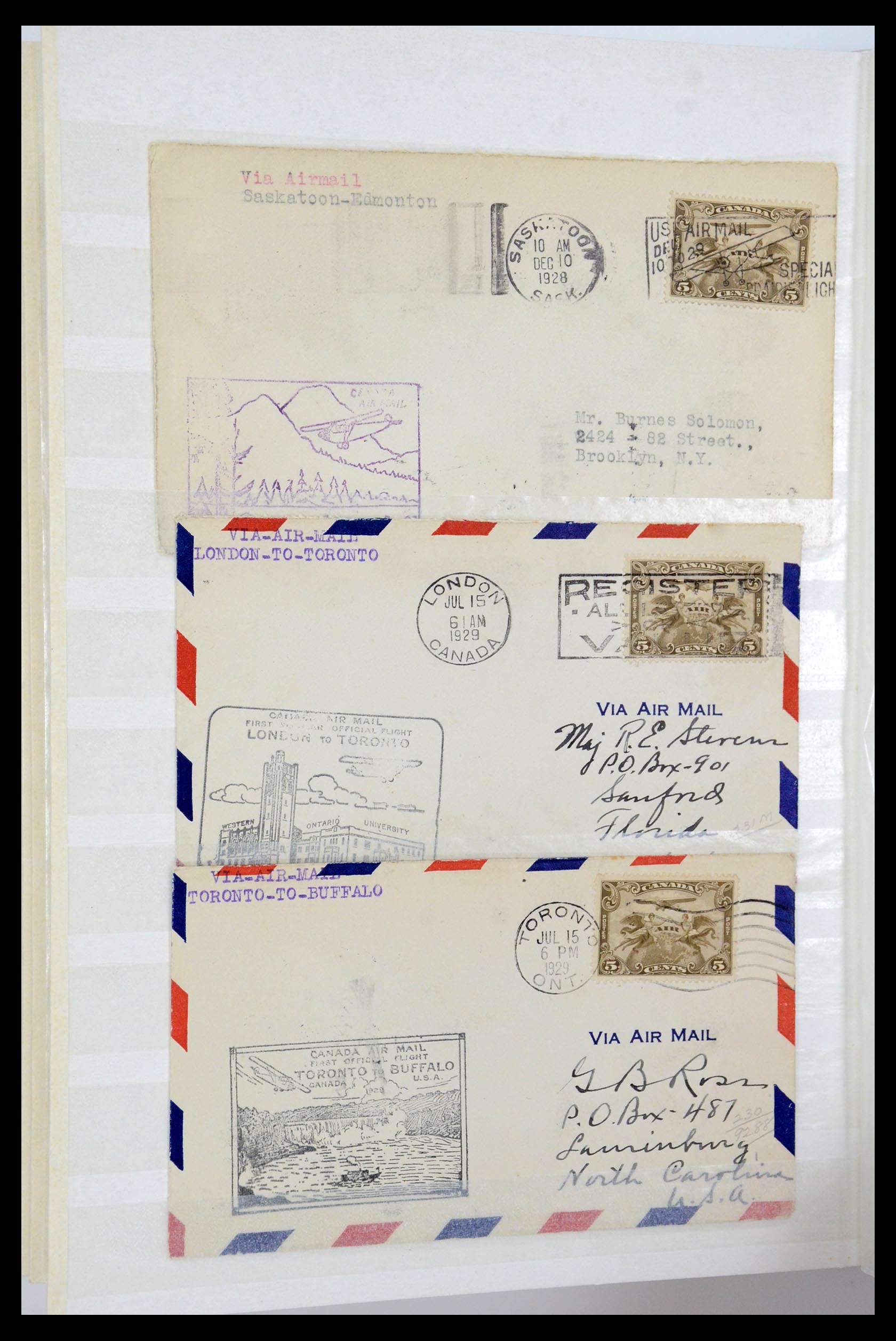 35338 325 - Postzegelverzameling 35338 Canada luchtpost brieven 1927-1950.