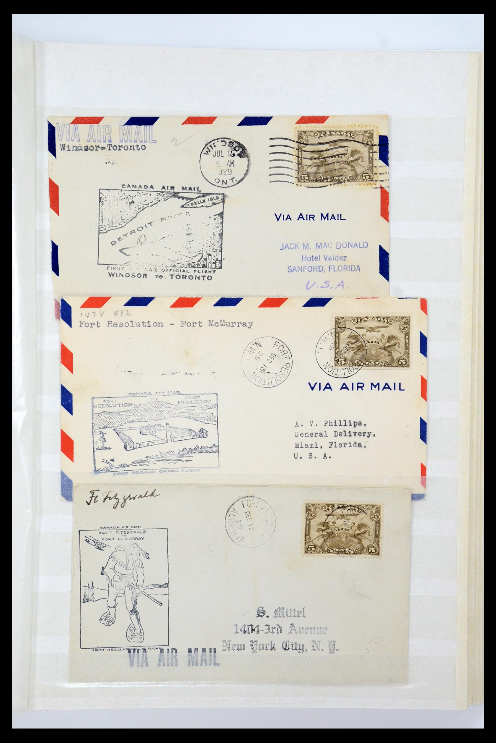 35338 326 - Postzegelverzameling 35338 Canada luchtpost brieven 1927-1950.