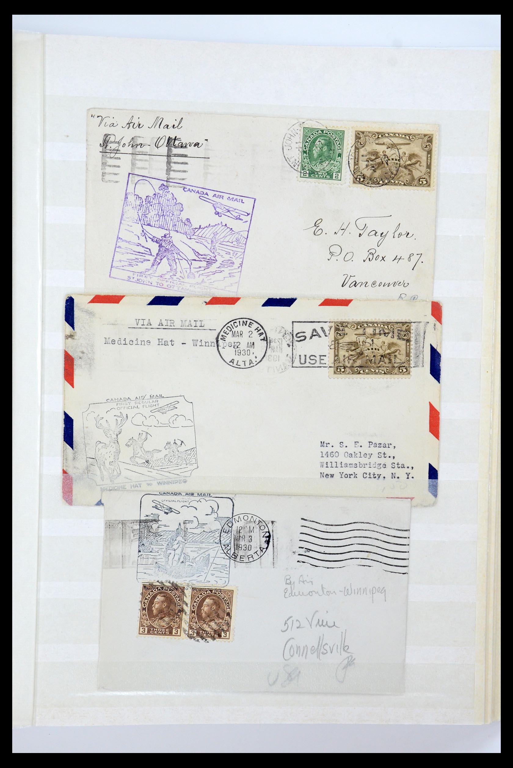 35338 329 - Postzegelverzameling 35338 Canada luchtpost brieven 1927-1950.