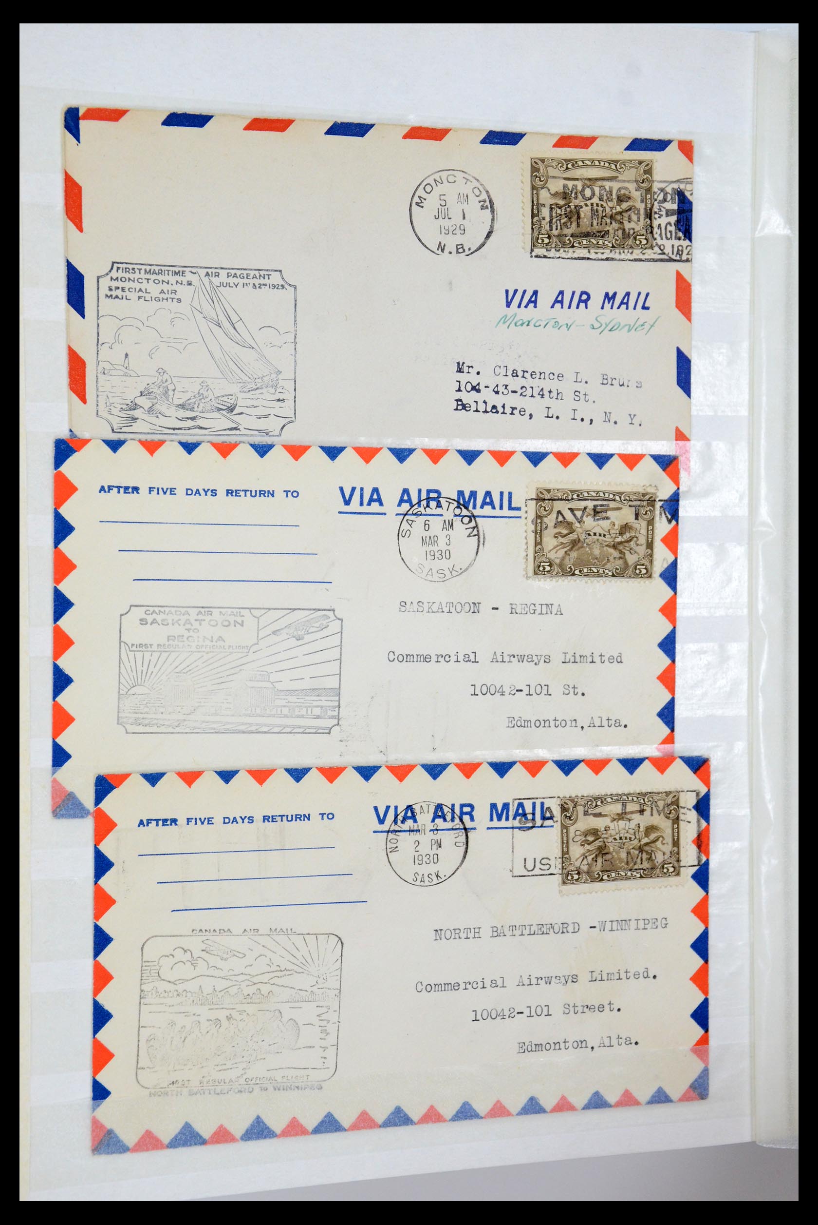 35338 330 - Postzegelverzameling 35338 Canada luchtpost brieven 1927-1950.