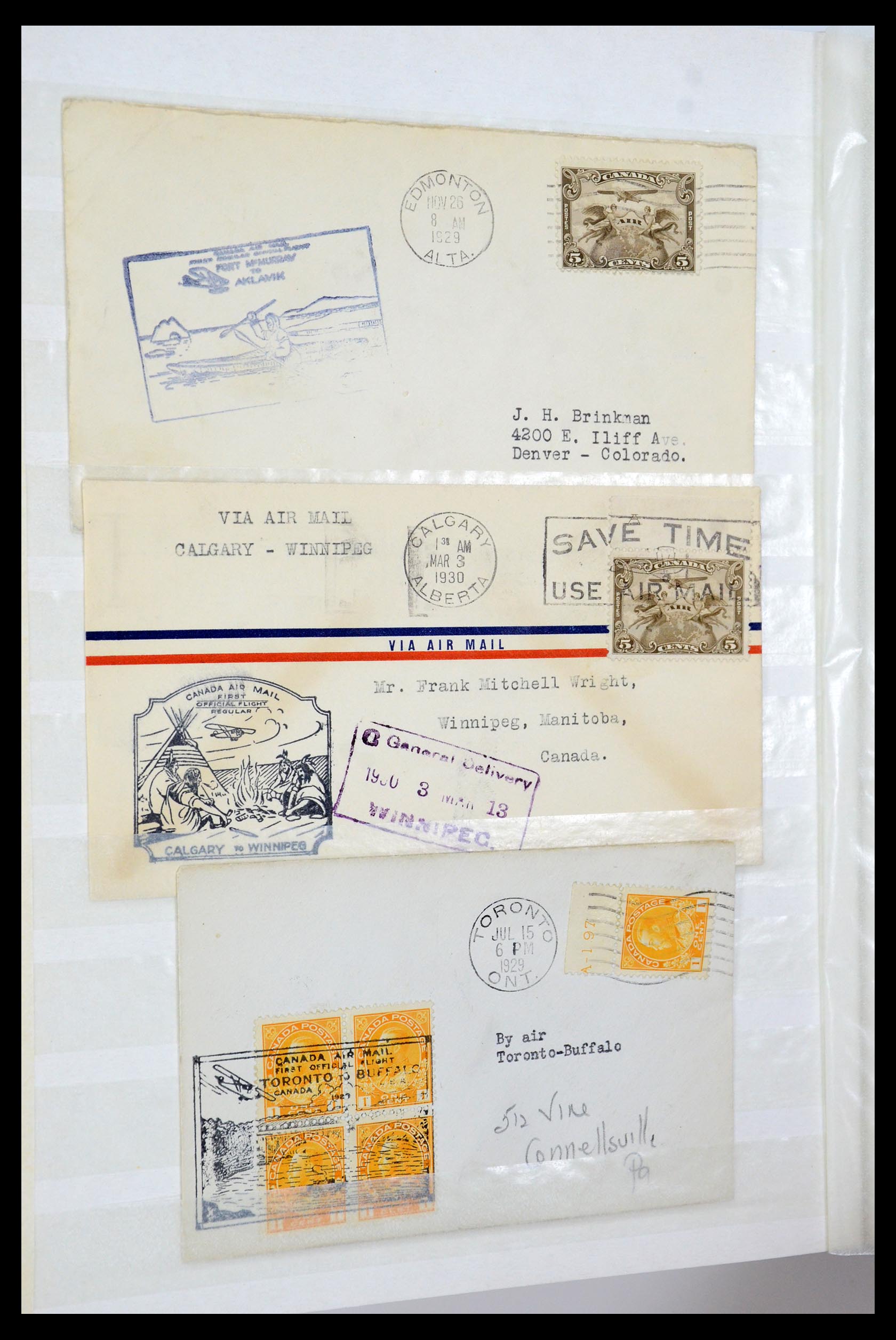 35338 331 - Postzegelverzameling 35338 Canada luchtpost brieven 1927-1950.