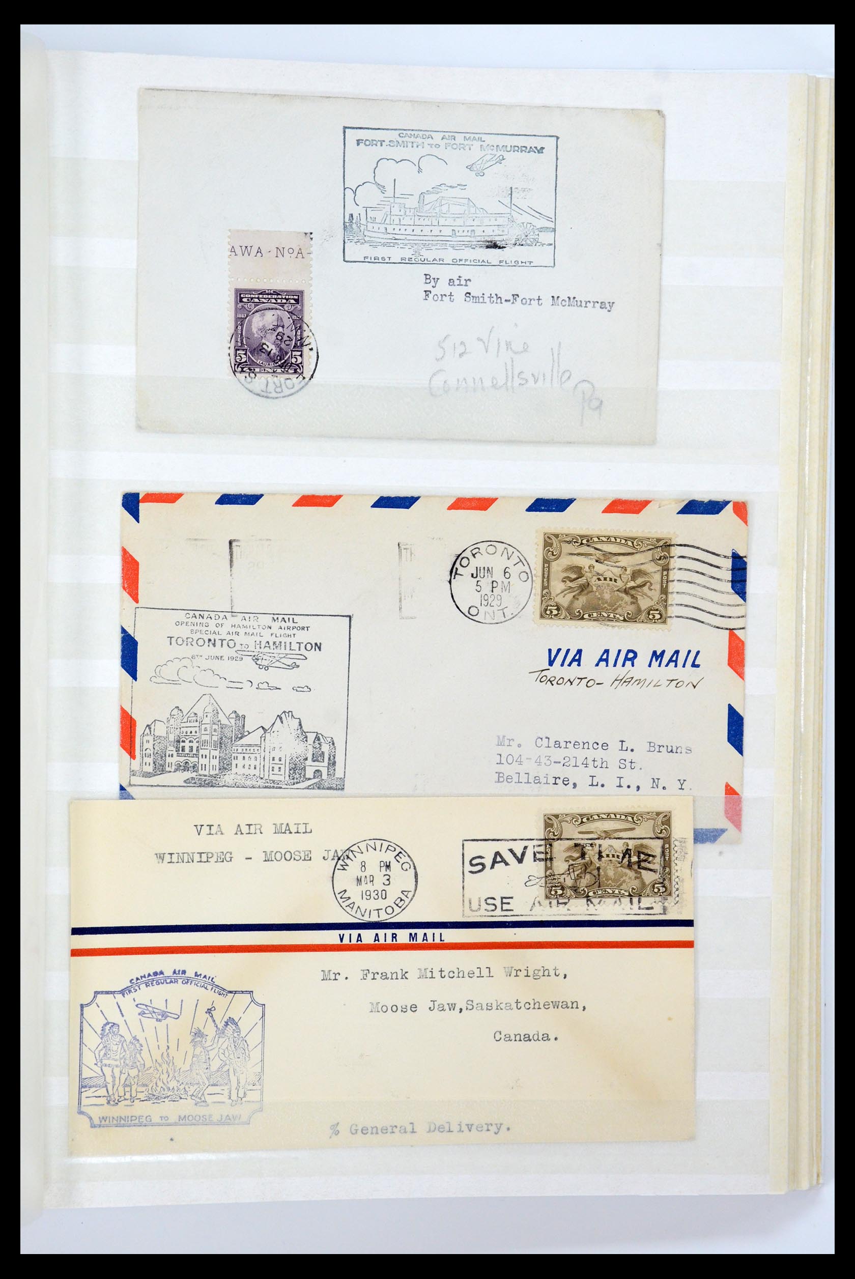 35338 332 - Postzegelverzameling 35338 Canada luchtpost brieven 1927-1950.