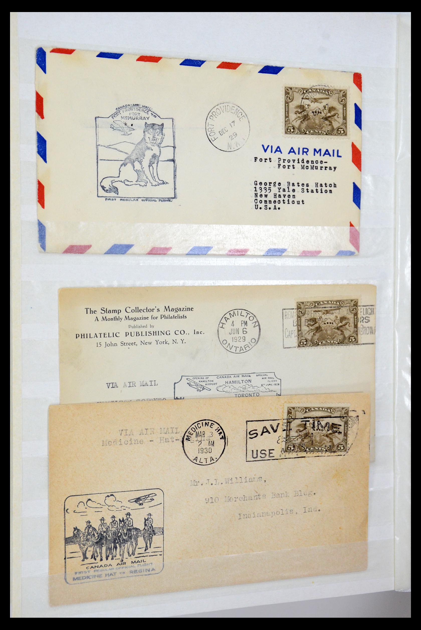 35338 335 - Postzegelverzameling 35338 Canada luchtpost brieven 1927-1950.