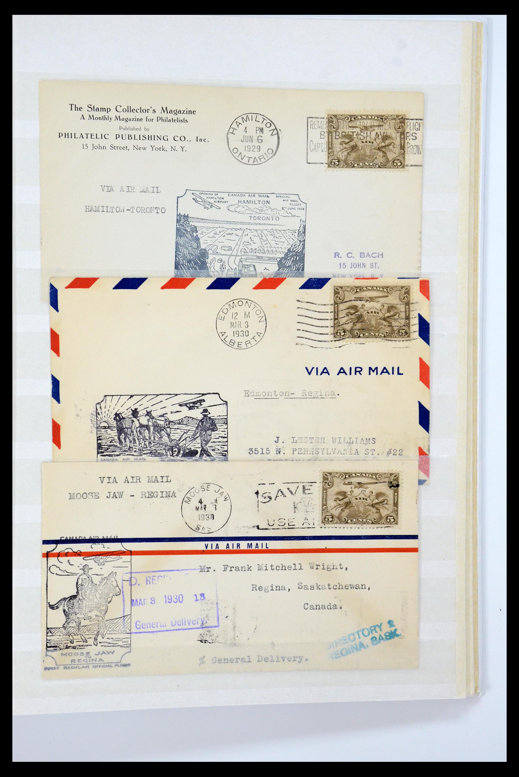 35338 336 - Postzegelverzameling 35338 Canada luchtpost brieven 1927-1950.
