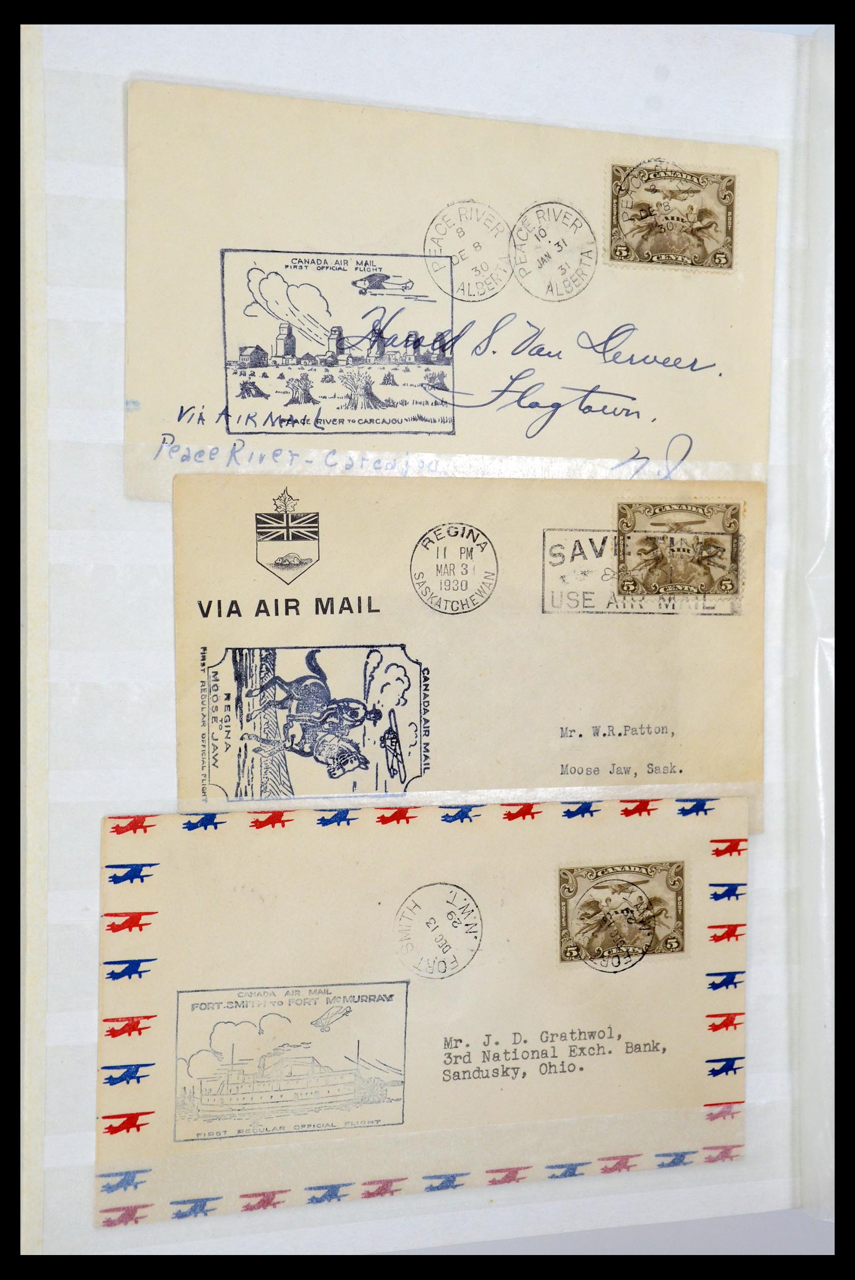 35338 337 - Postzegelverzameling 35338 Canada luchtpost brieven 1927-1950.
