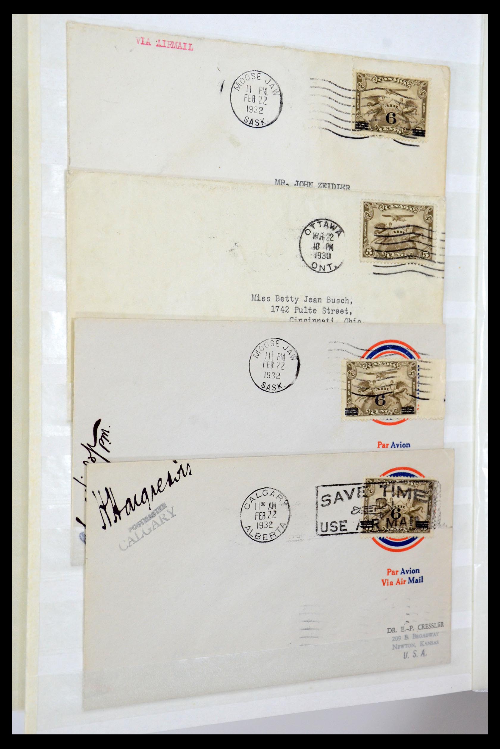 35338 339 - Postzegelverzameling 35338 Canada luchtpost brieven 1927-1950.