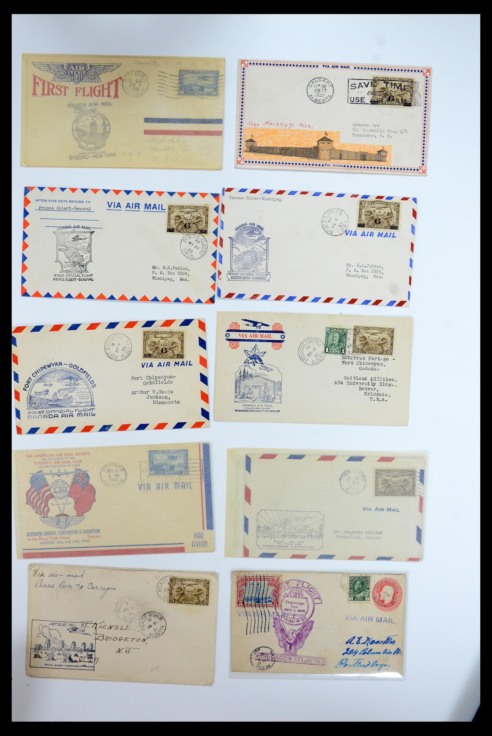35338 347 - Postzegelverzameling 35338 Canada luchtpost brieven 1927-1950.
