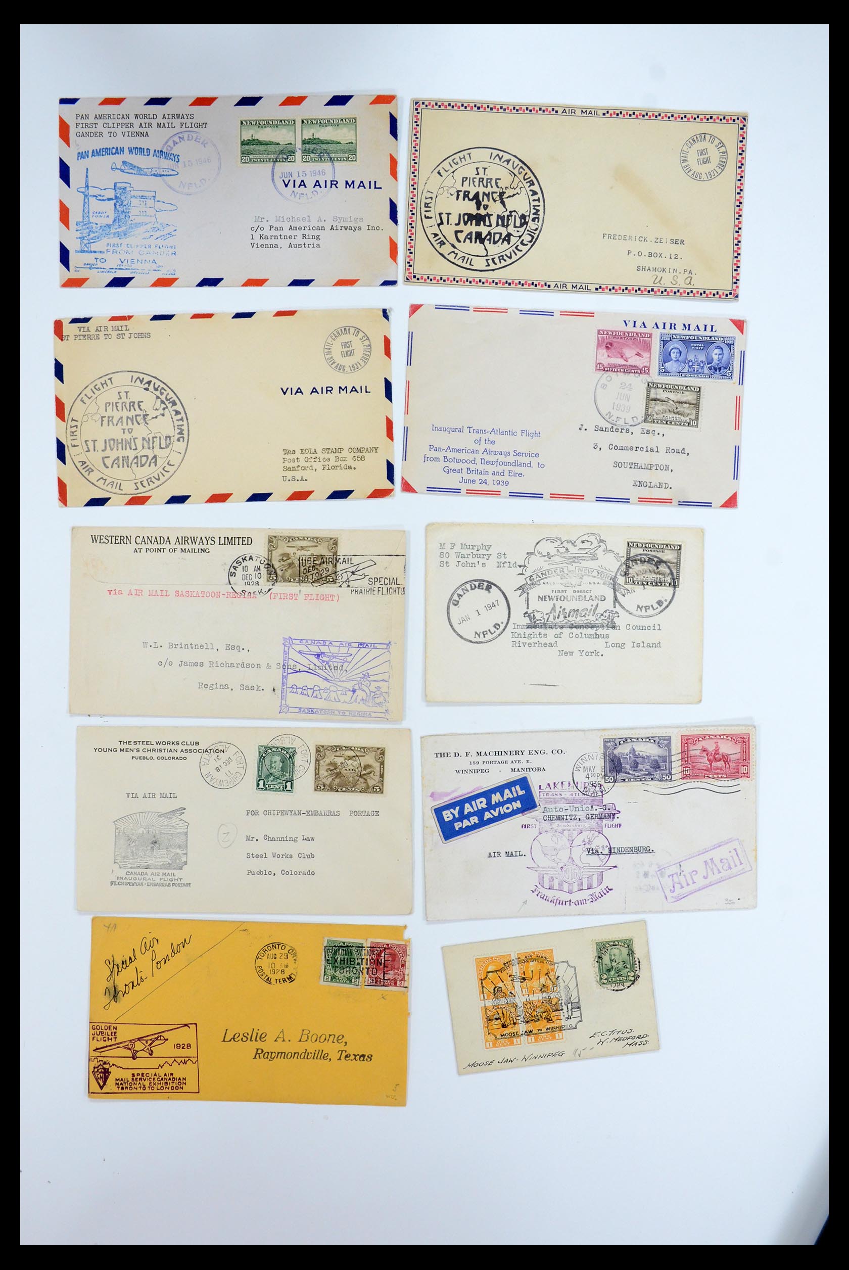 35338 349 - Stamp Collection 35338 Canada airmail covers 1927-1950.