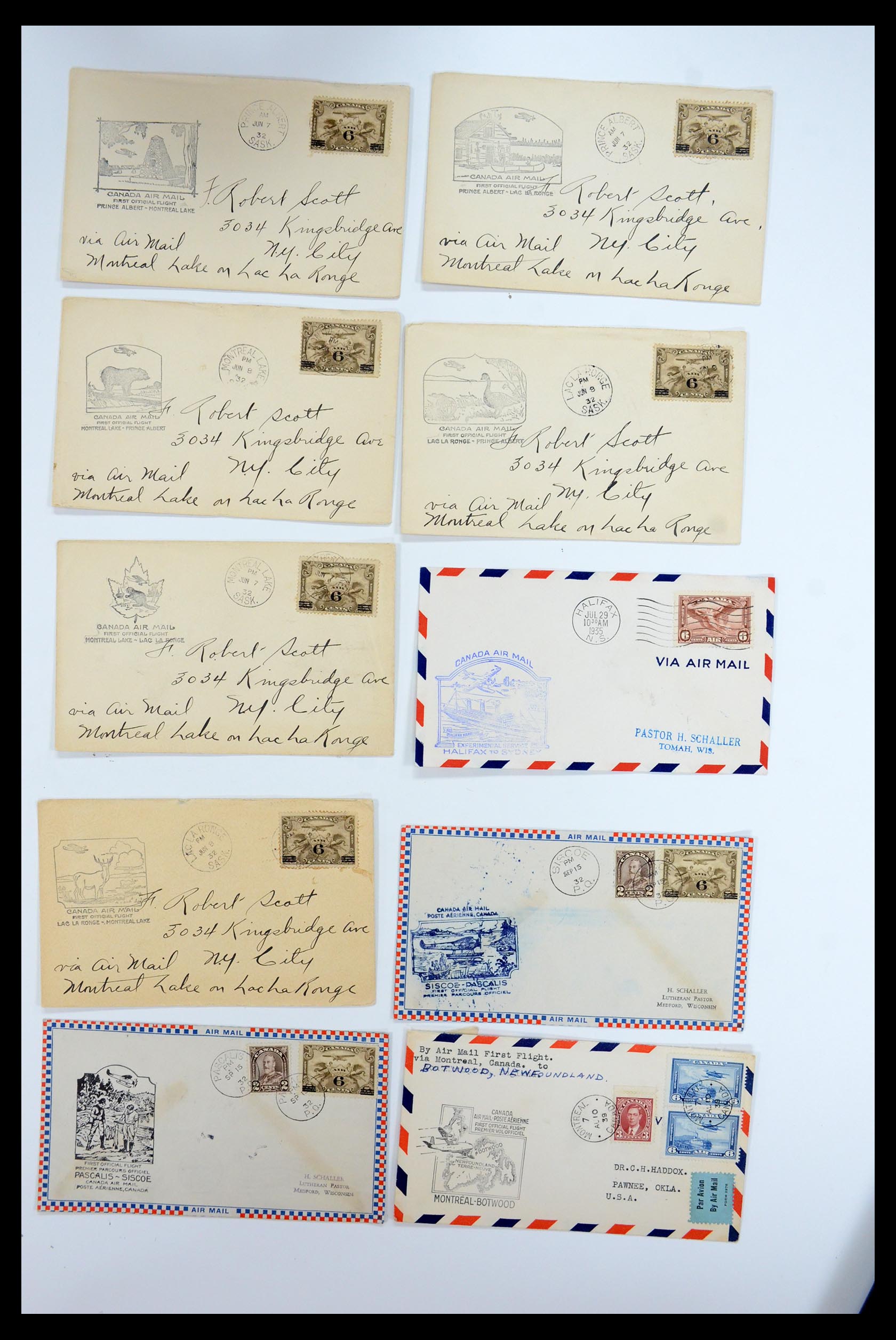35338 350 - Postzegelverzameling 35338 Canada luchtpost brieven 1927-1950.