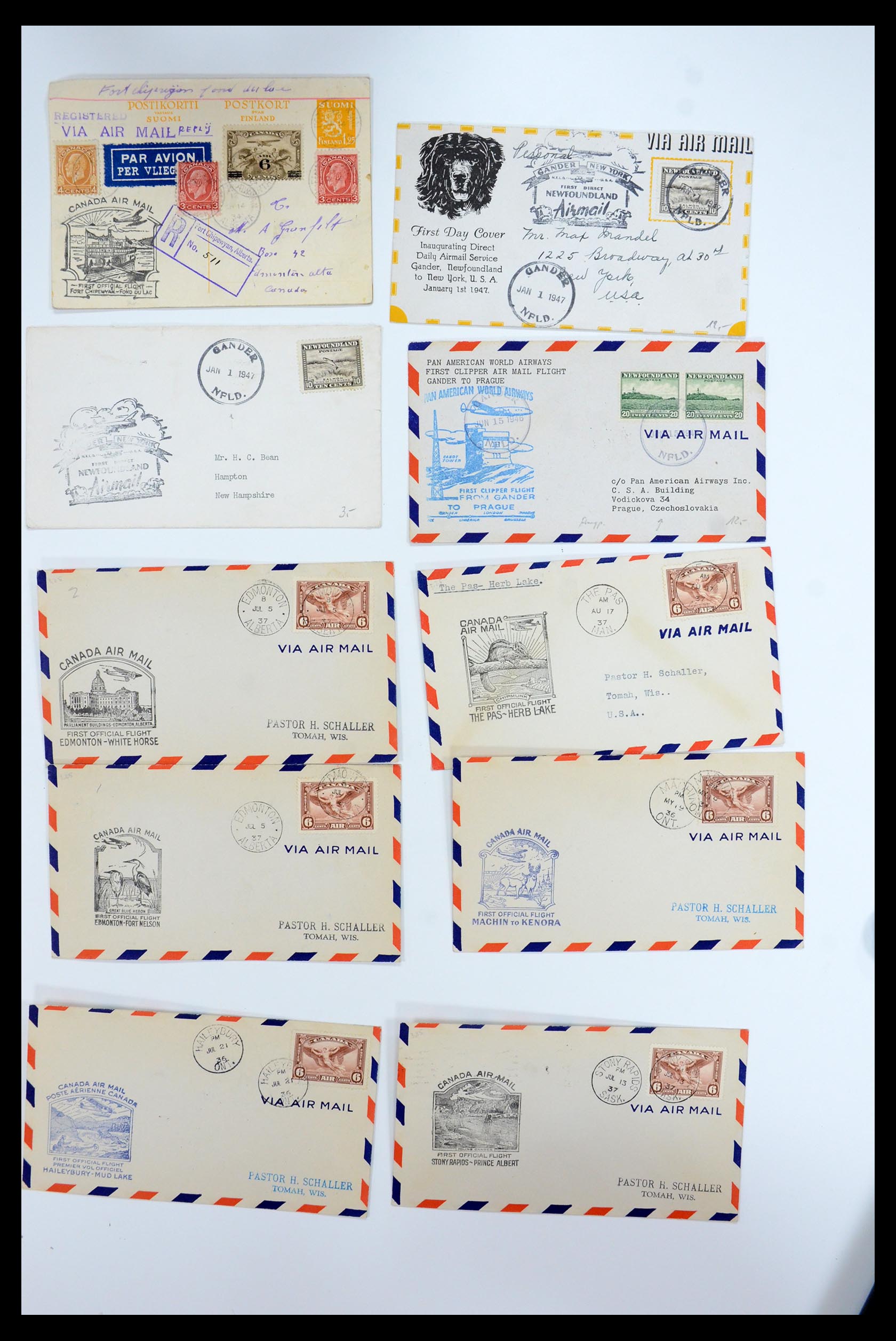35338 351 - Stamp Collection 35338 Canada airmail covers 1927-1950.