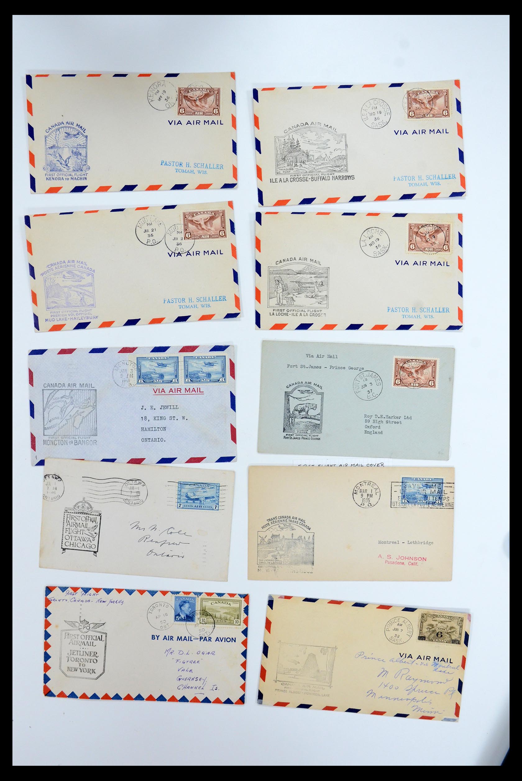 35338 352 - Postzegelverzameling 35338 Canada luchtpost brieven 1927-1950.