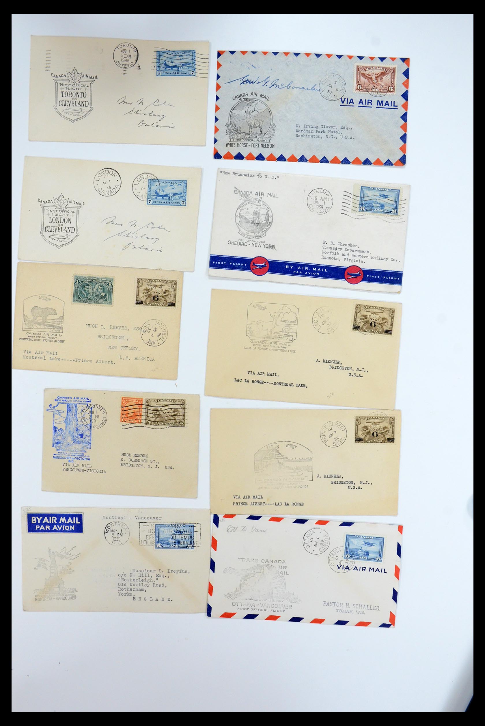 35338 354 - Stamp Collection 35338 Canada airmail covers 1927-1950.