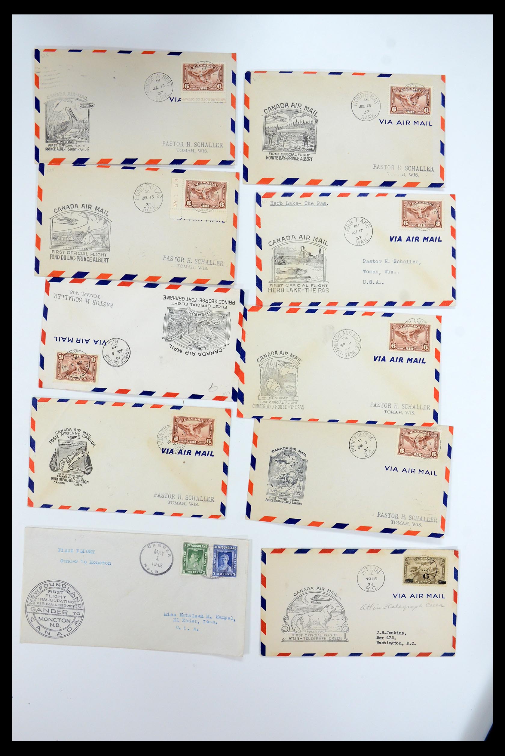 35338 357 - Postzegelverzameling 35338 Canada luchtpost brieven 1927-1950.