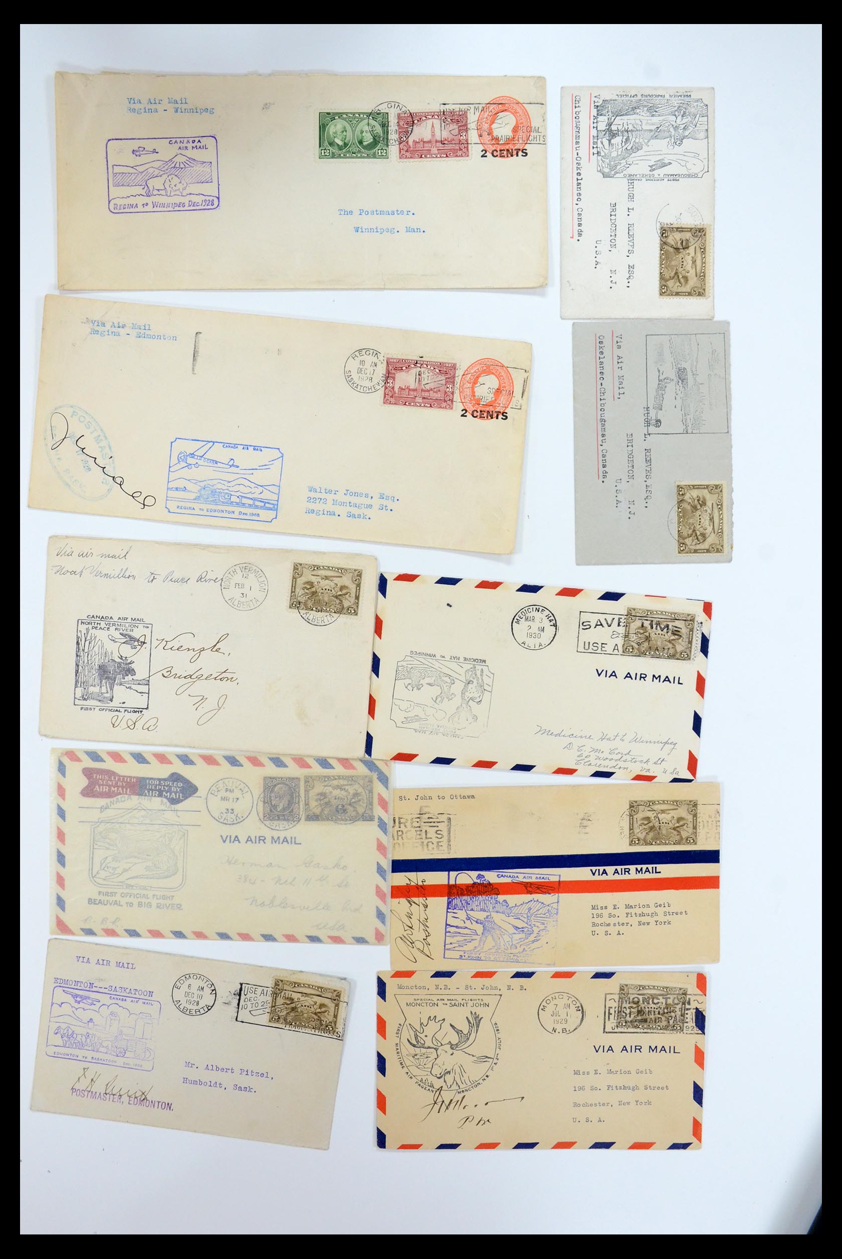 35338 358 - Postzegelverzameling 35338 Canada luchtpost brieven 1927-1950.