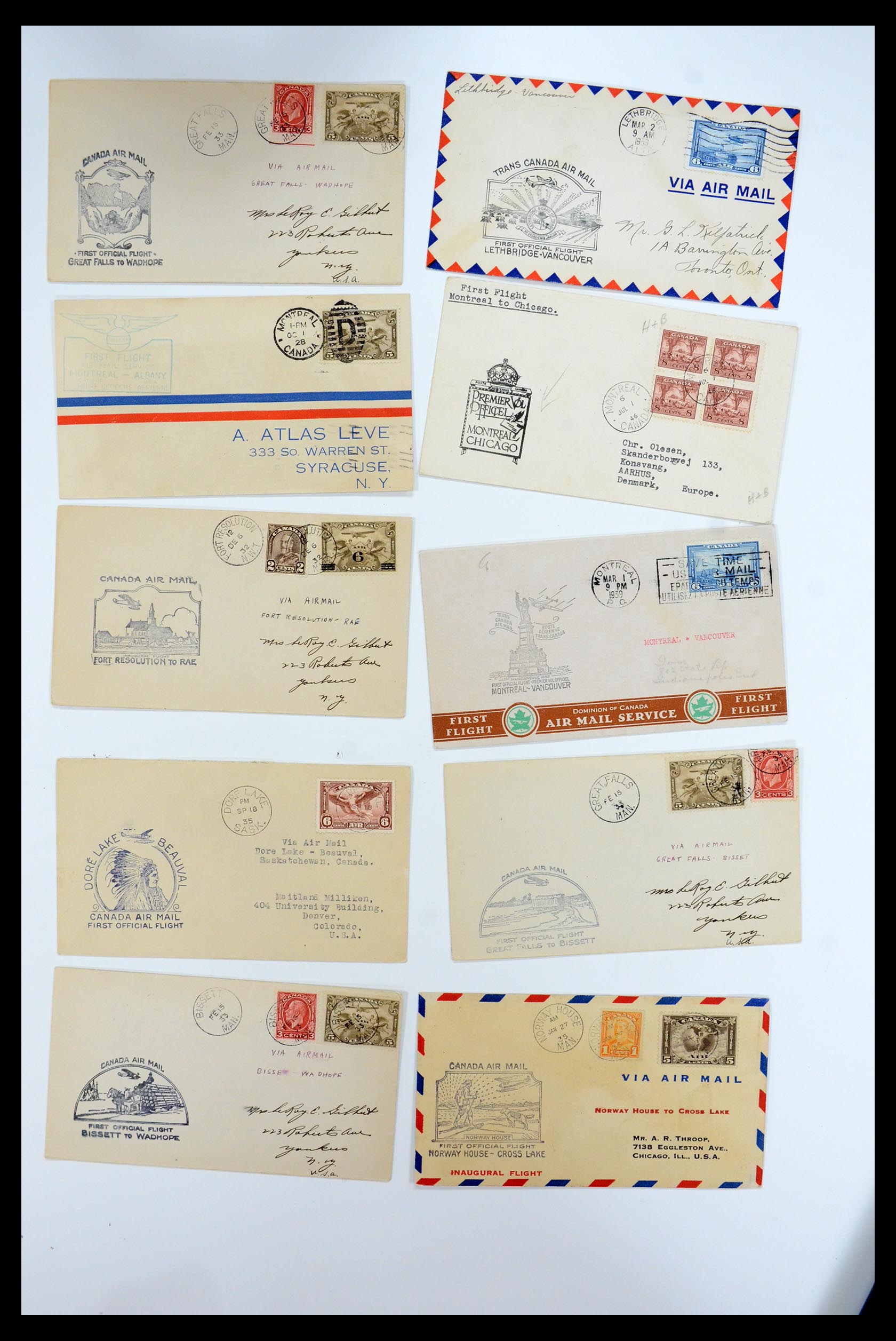 35338 359 - Postzegelverzameling 35338 Canada luchtpost brieven 1927-1950.
