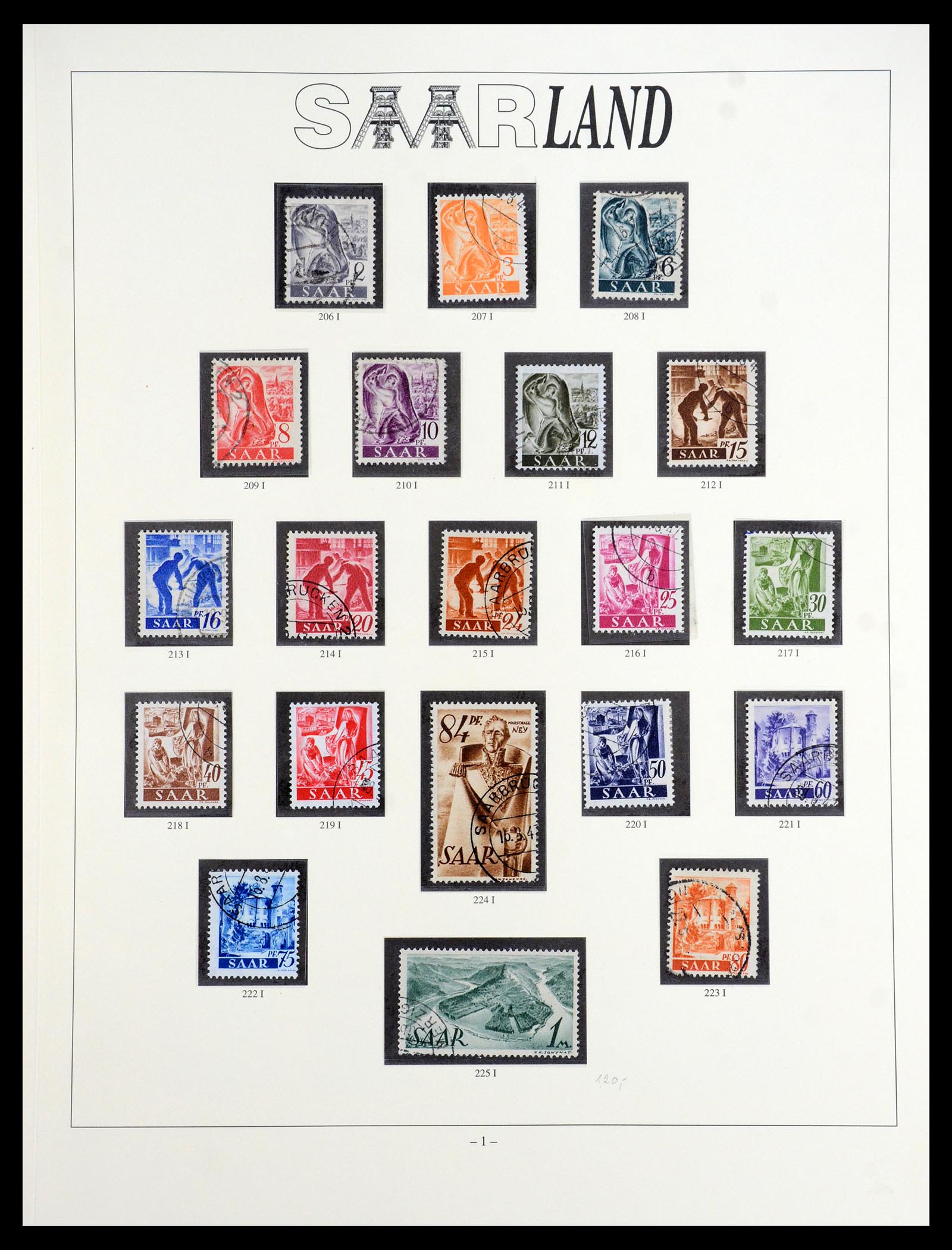 35345 001 - Stamp Collection 35345 Saar 1947-1959.