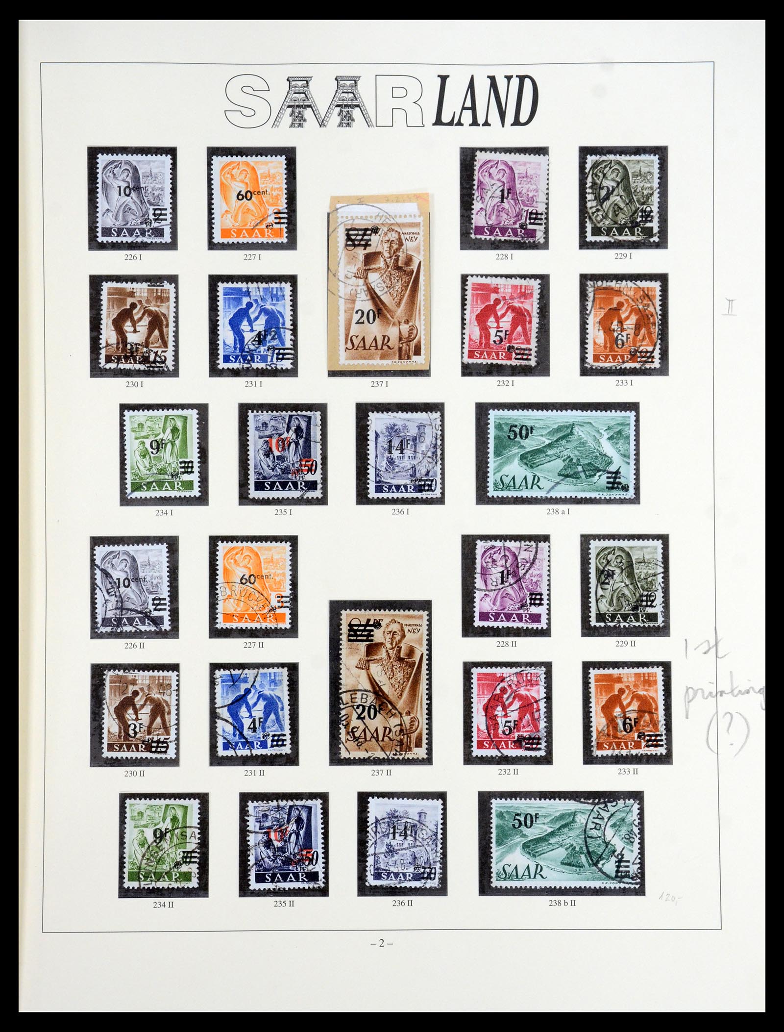 35345 002 - Postzegelverzameling 35345 Saar 1947-1959.