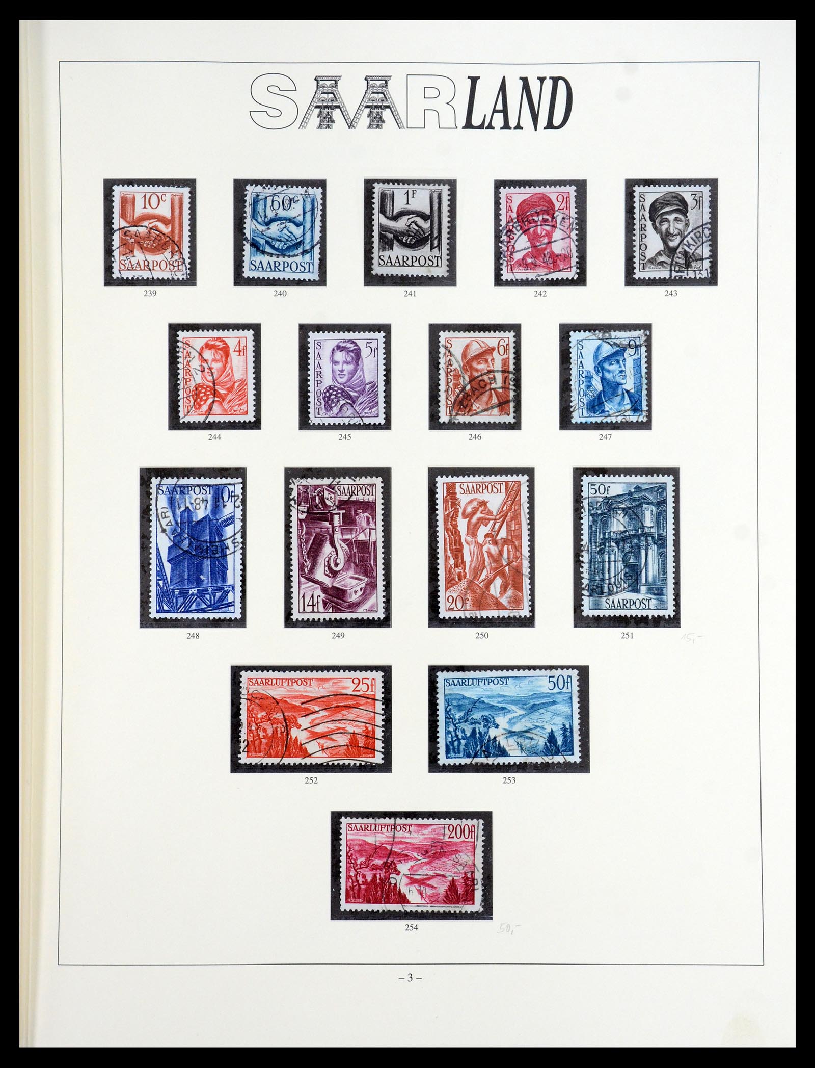 35345 003 - Postzegelverzameling 35345 Saar 1947-1959.