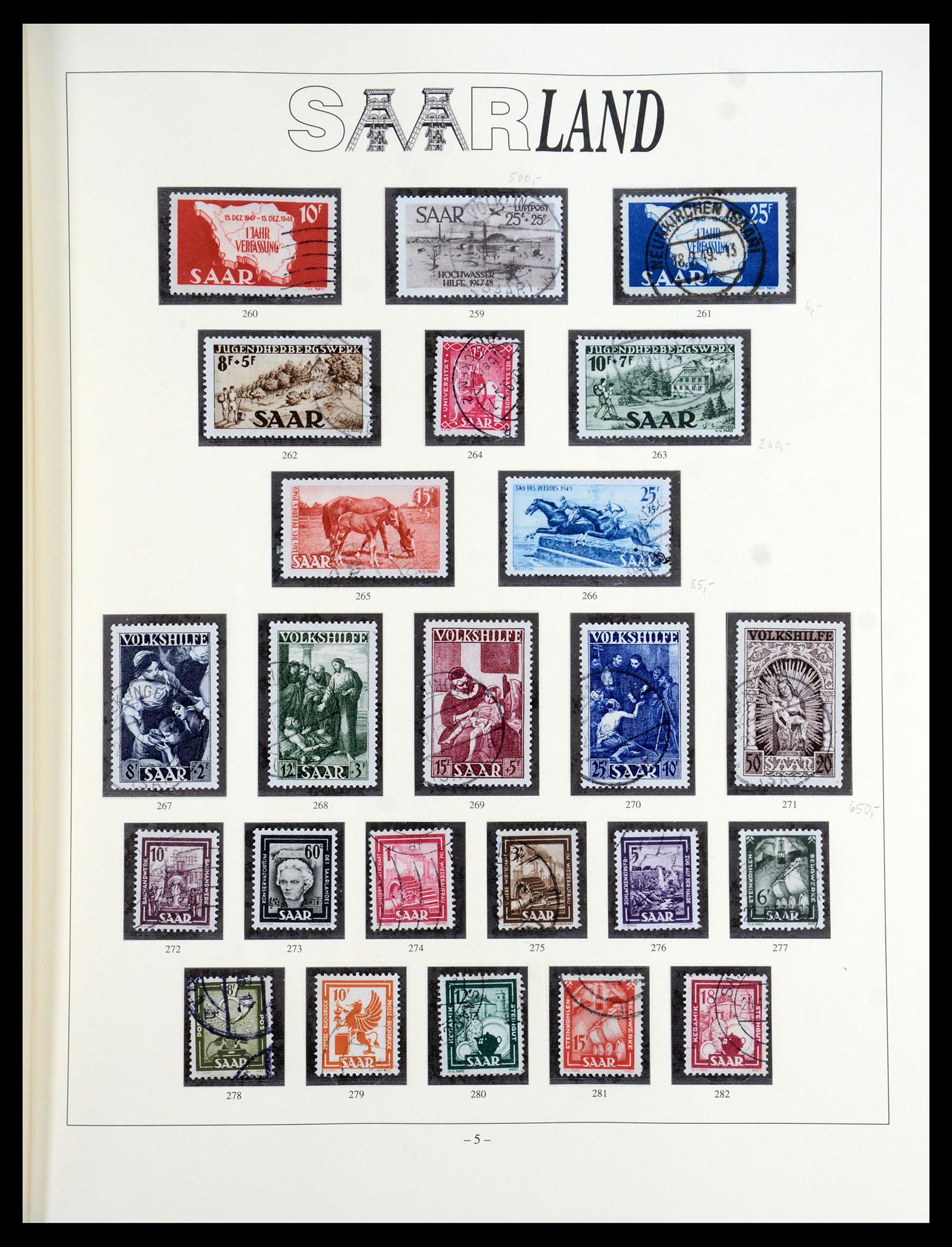 35345 005 - Postzegelverzameling 35345 Saar 1947-1959.