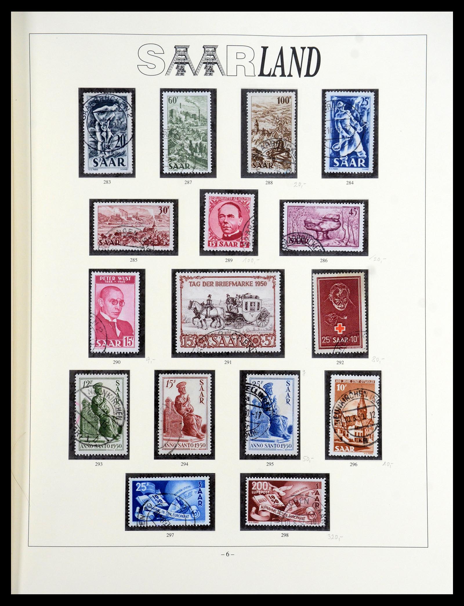 35345 006 - Postzegelverzameling 35345 Saar 1947-1959.
