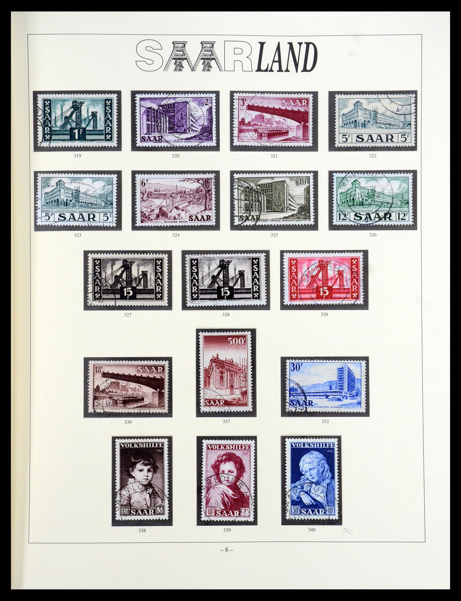 35345 008 - Postzegelverzameling 35345 Saar 1947-1959.