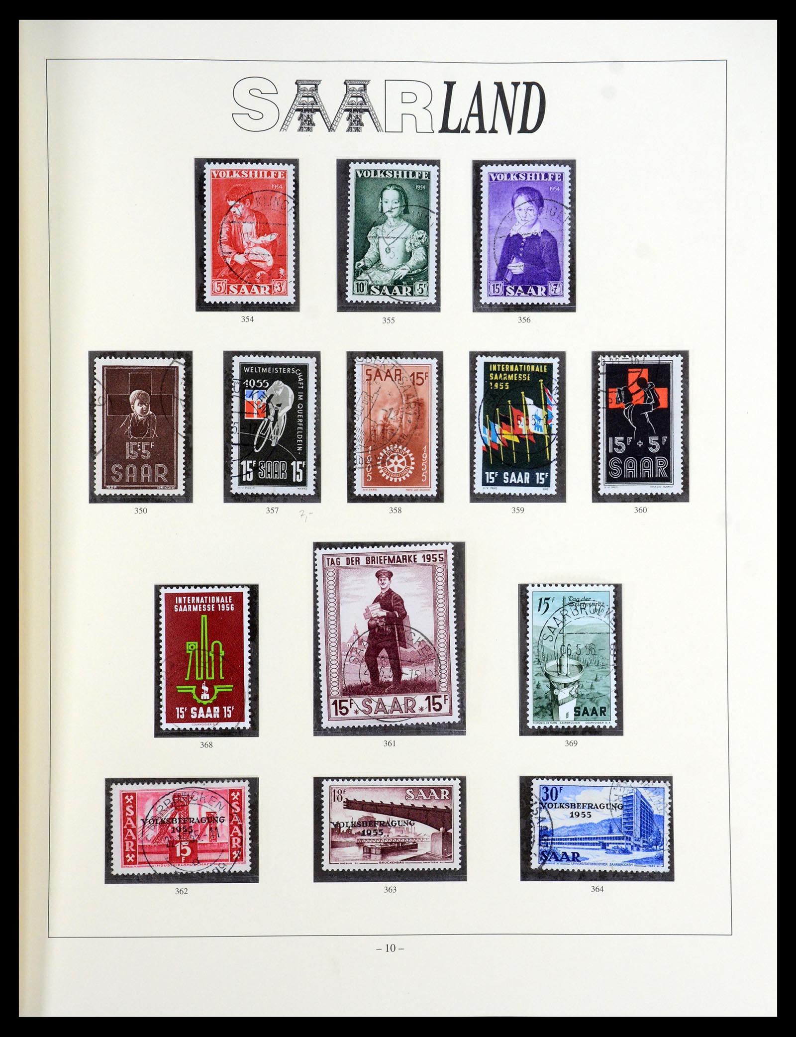 35345 010 - Postzegelverzameling 35345 Saar 1947-1959.