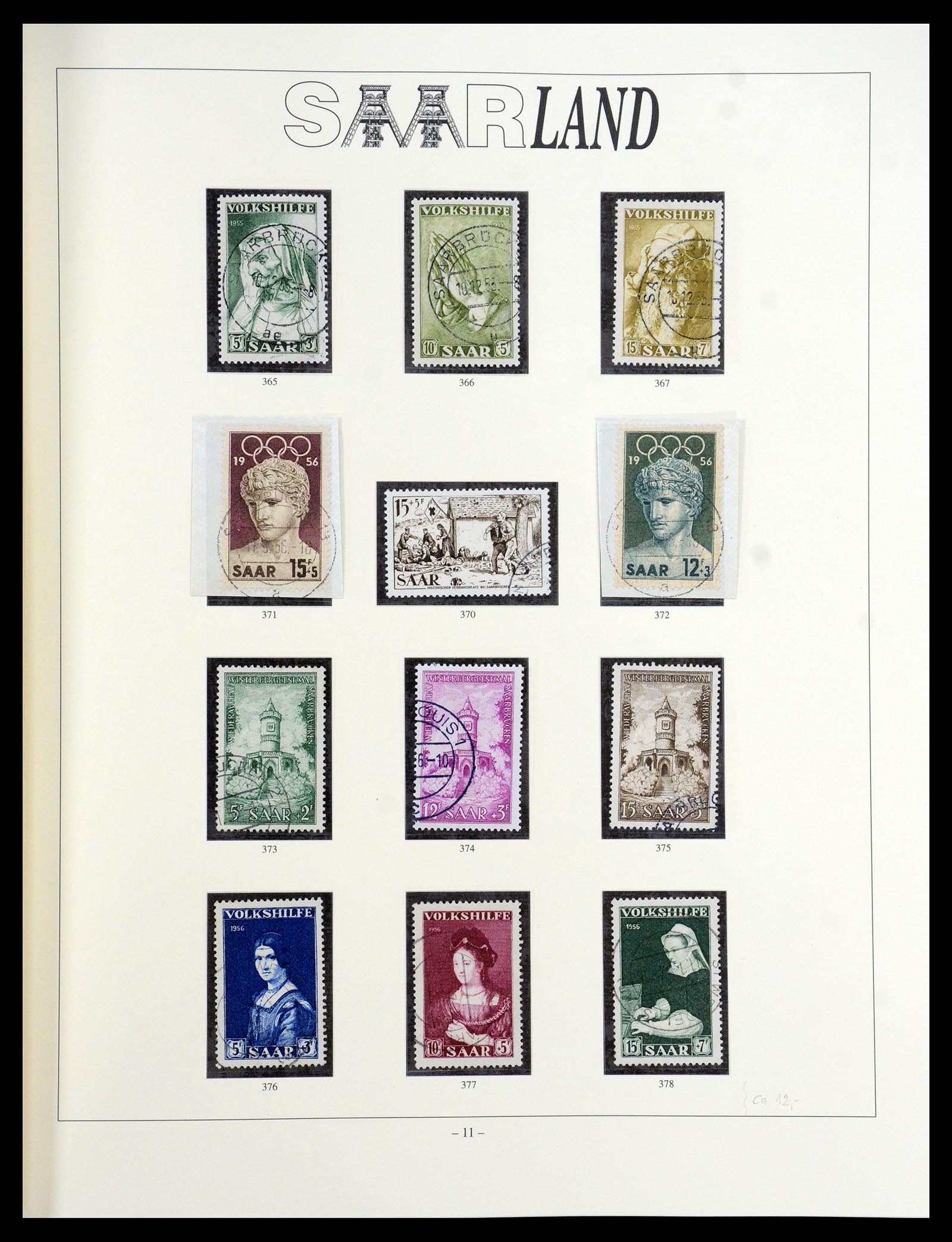 35345 011 - Postzegelverzameling 35345 Saar 1947-1959.