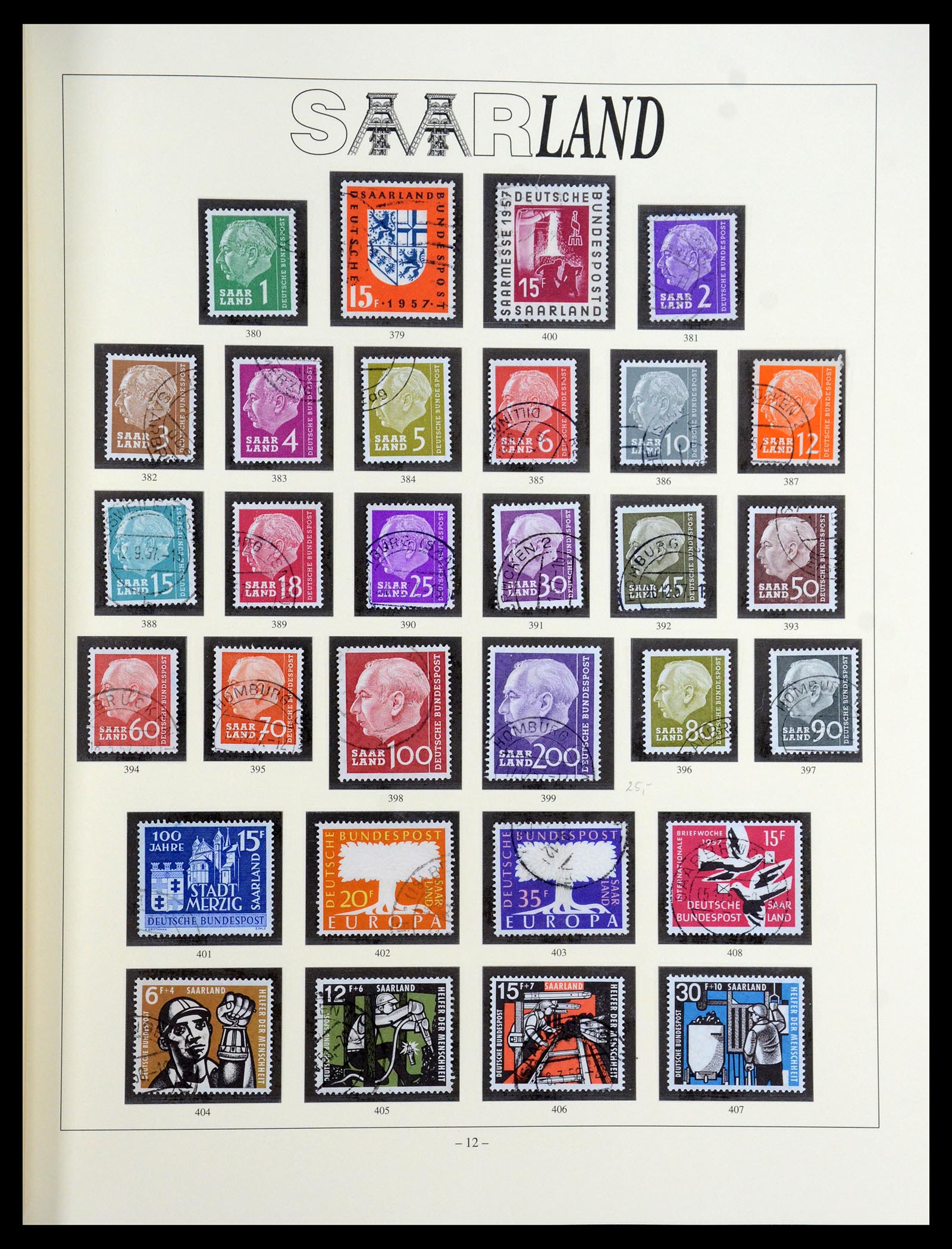 35345 012 - Postzegelverzameling 35345 Saar 1947-1959.