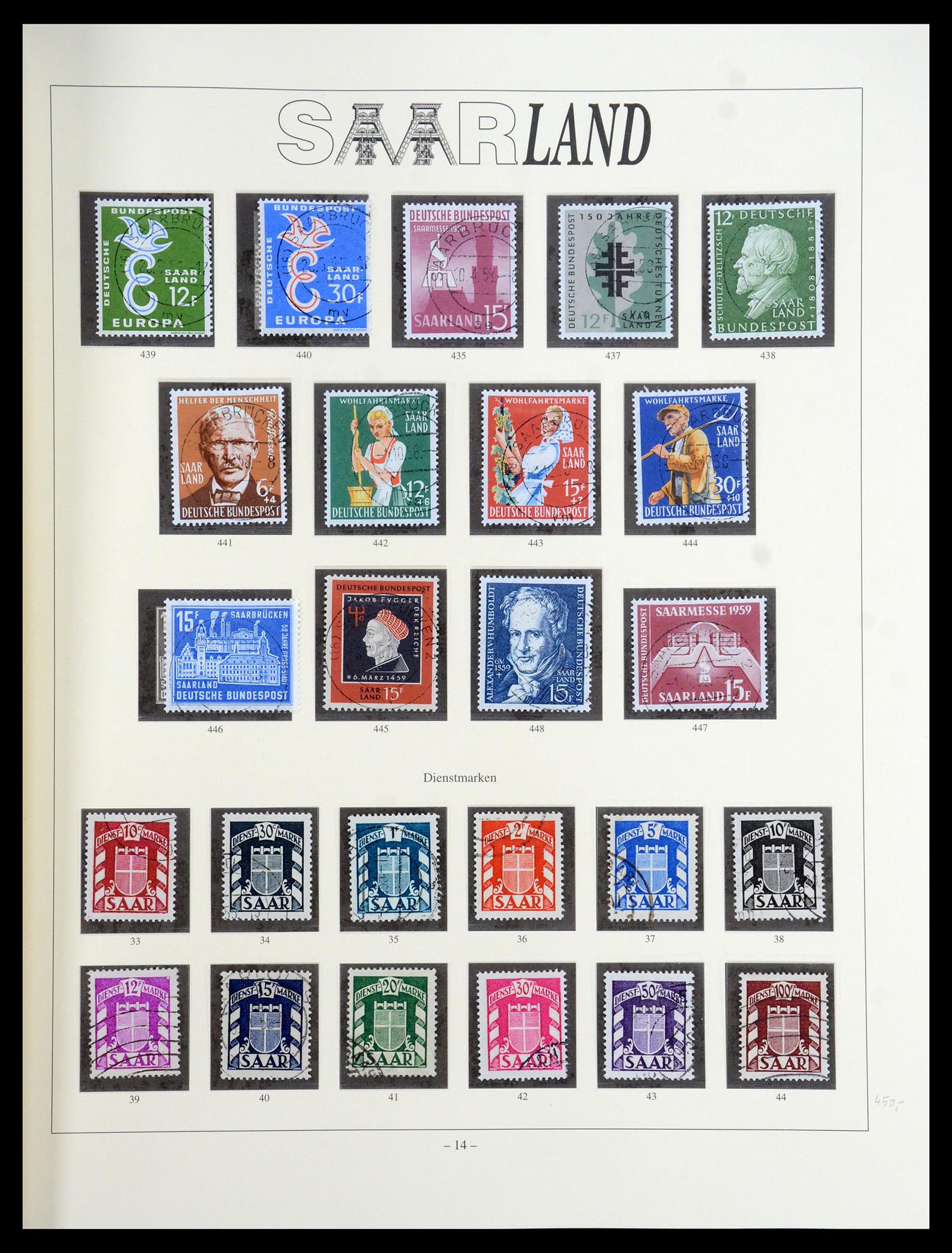 35345 014 - Postzegelverzameling 35345 Saar 1947-1959.
