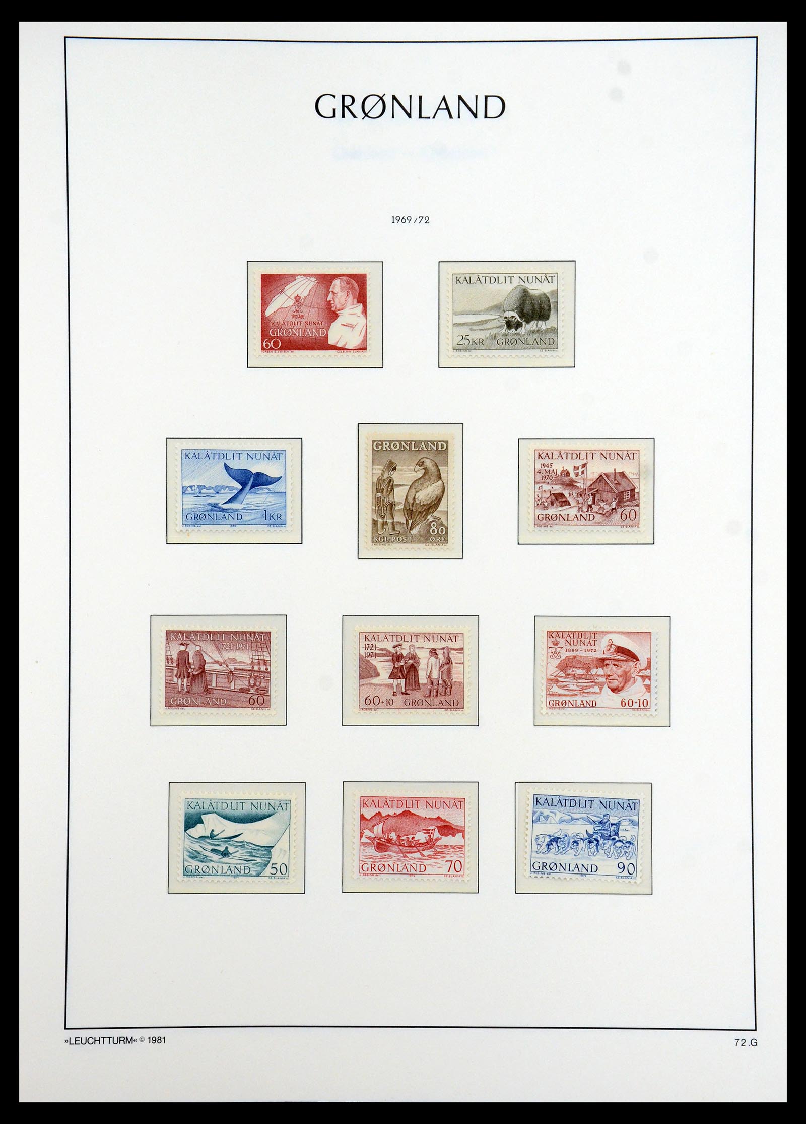 35351 010 - Postzegelverzameling 35351 Groenland 1911-1990.