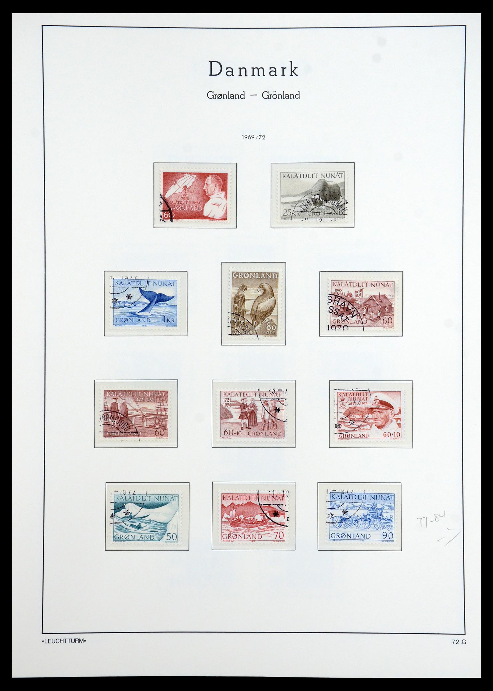 35351 011 - Postzegelverzameling 35351 Groenland 1911-1990.